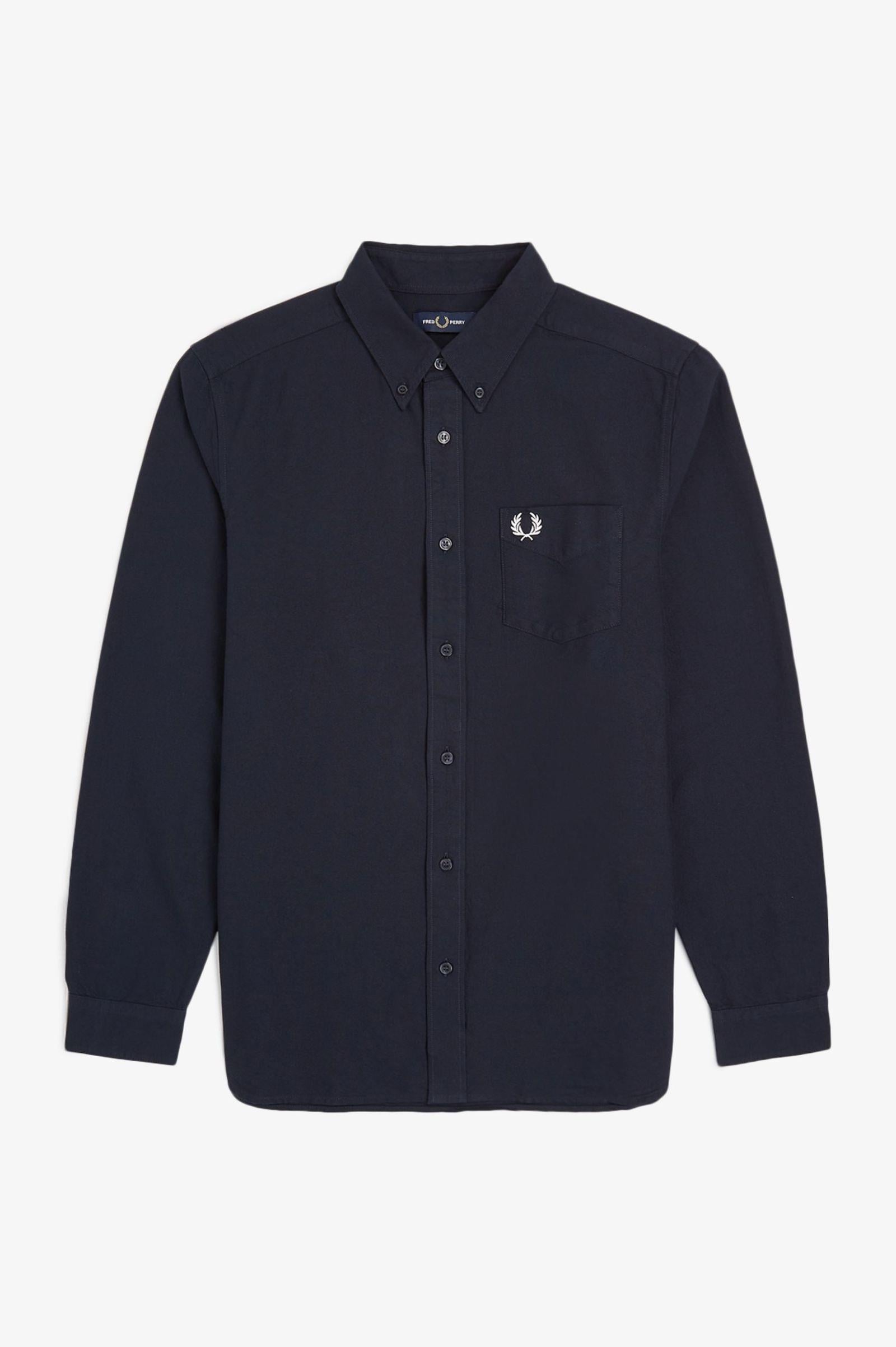 Fred Perry Fred Perry Erkek Regular Fit Cep Detaylı Düz Uzun Kollu Lacivert1 Gömlek M5516-608