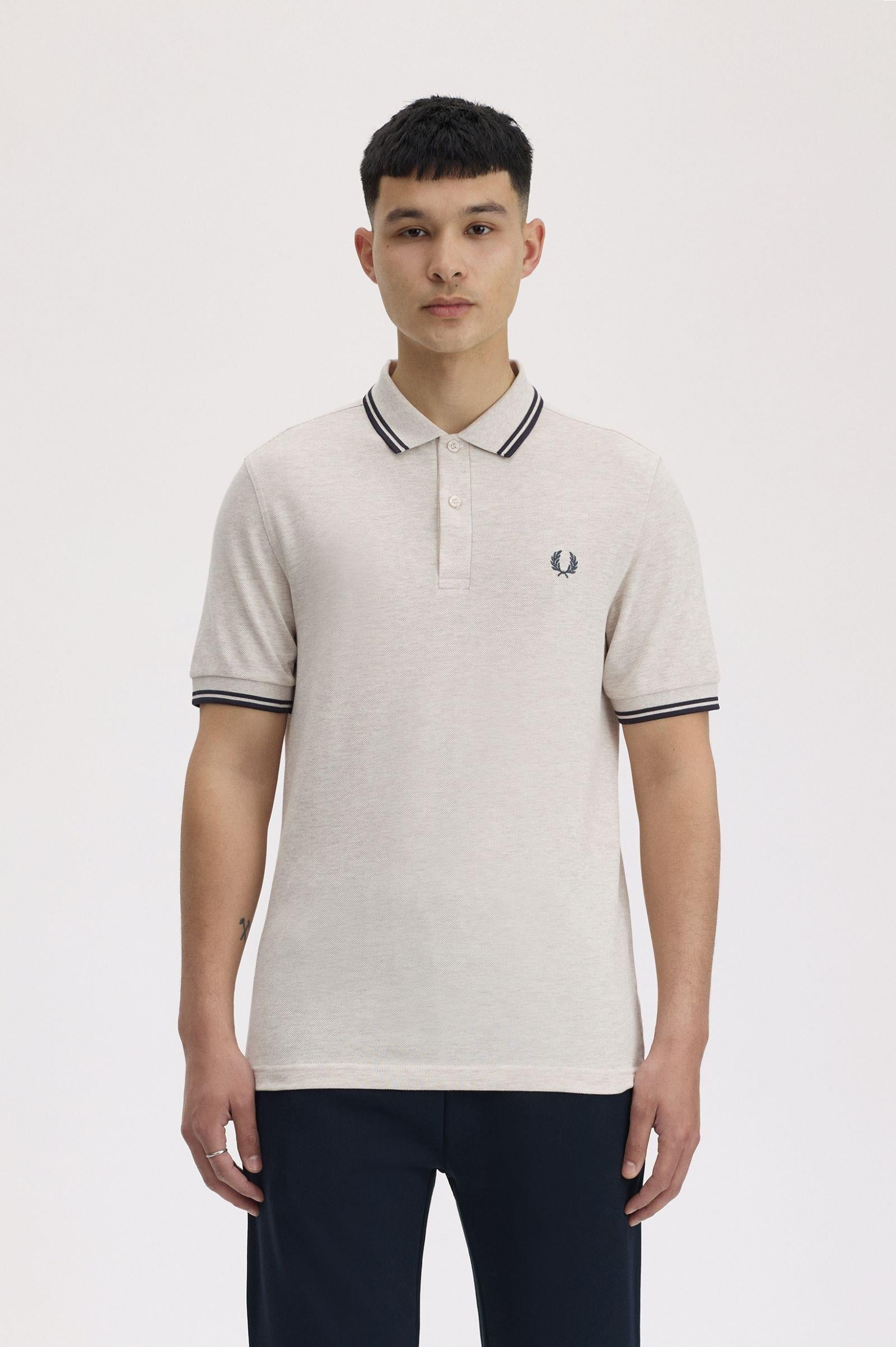 Fred Perry Fred Perry Erkek Regular Fit Yakası ve Kolları Çizgi Detaylı %100 Pamuklu Kısa Kollu W50 Polo Yaka T-Shirt M3600-W50
