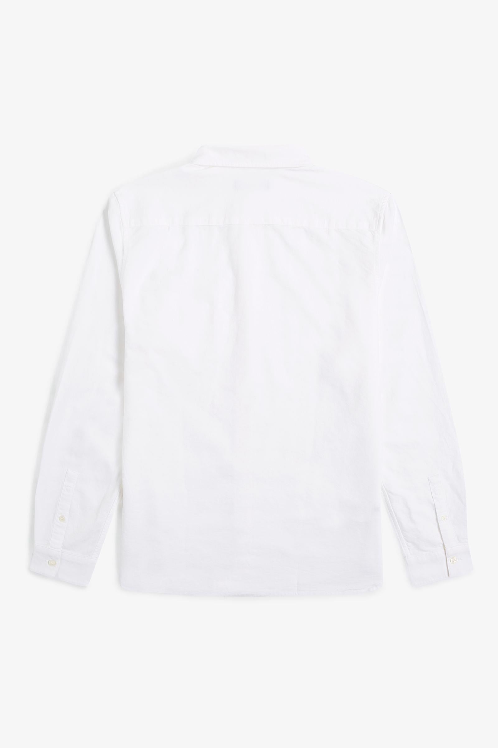 Fred Perry Fred Perry Erkek Regular Fit Cep Detaylı Düz Uzun Kollu Beyaz Gömlek M5516-100