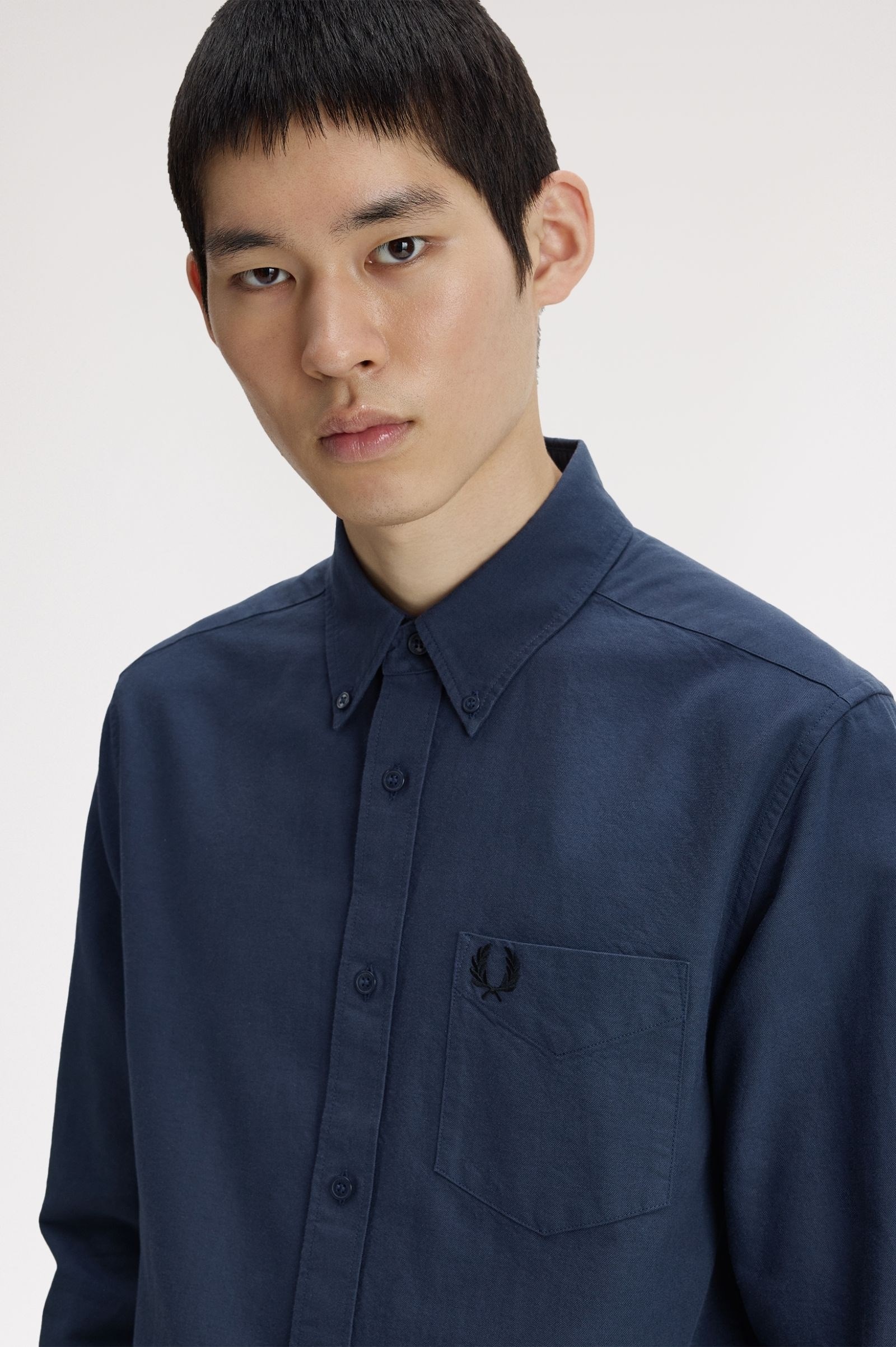 Fred Perry Fred Perry Erkek Regular Fit Cep Detaylı Düz Uzun Kollu Lacivert1 Gömlek M5516-738