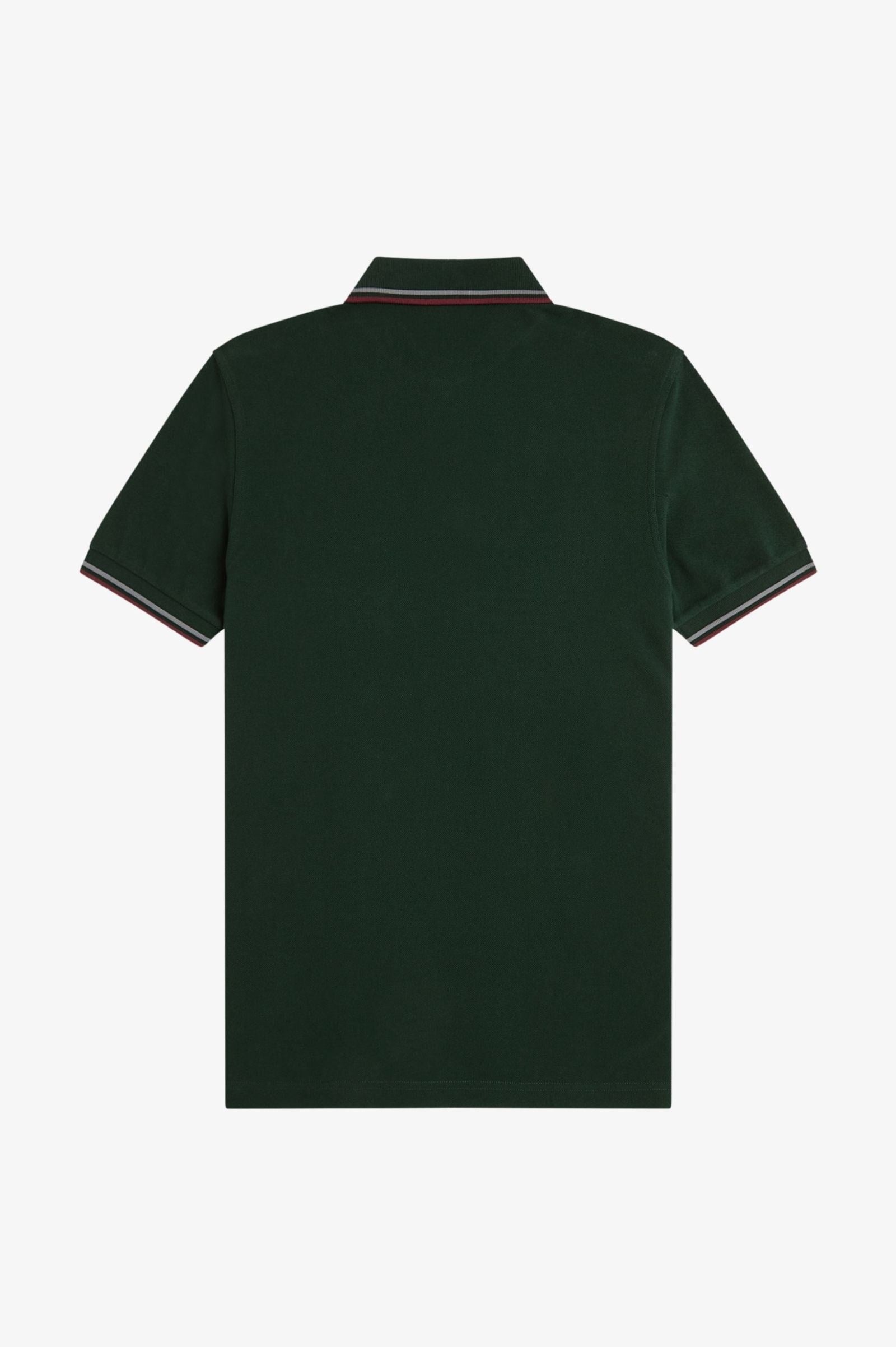 Fred Perry Fred Perry Erkek Regular Fit Yakası ve Kolları Çizgi Detaylı %100 Pamuklu Kısa Kollu Koyu Yeşil Polo Yaka T-Shirt M3600-85A