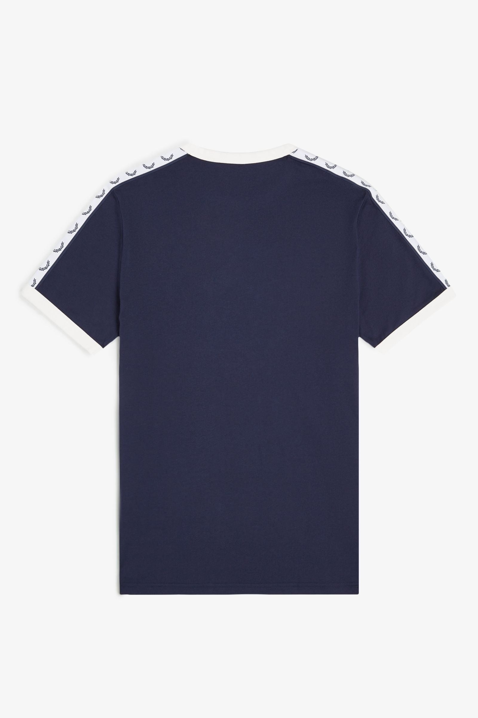 Fred Perry Fred Perry Erkek Regular Fit %100 Pamuklu Omuzdan Uzanan Logo Şeritli Yuvarlak Yaka Kısa Kollu Lacivert T-Shirt M4620-266