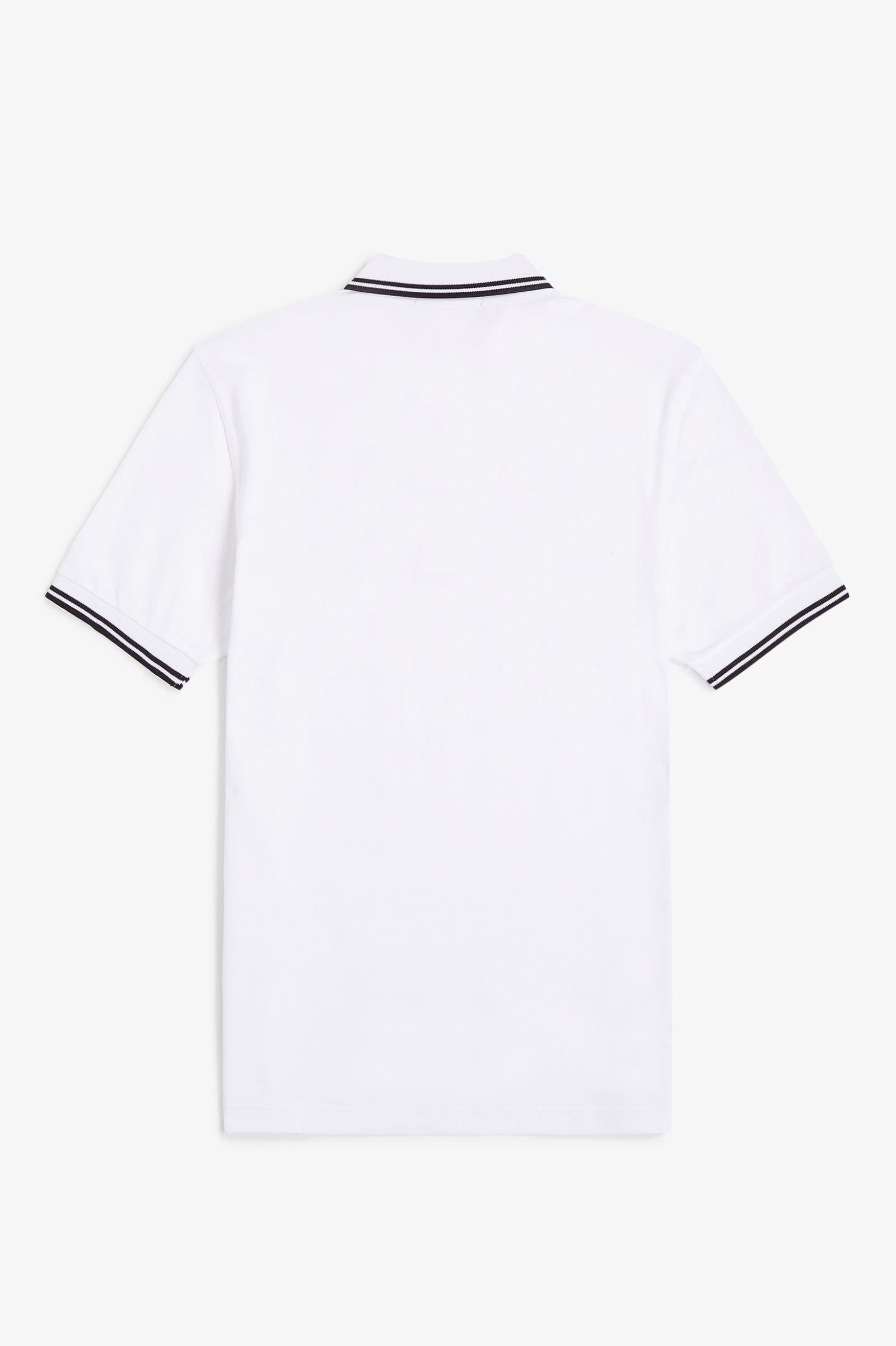 Fred Perry Fred Perry Erkek Regular Fit Yakası ve Kolları Çizgi Detaylı %100 Pamuklu Kısa Kollu Beyaz T-Shirt M3600-200