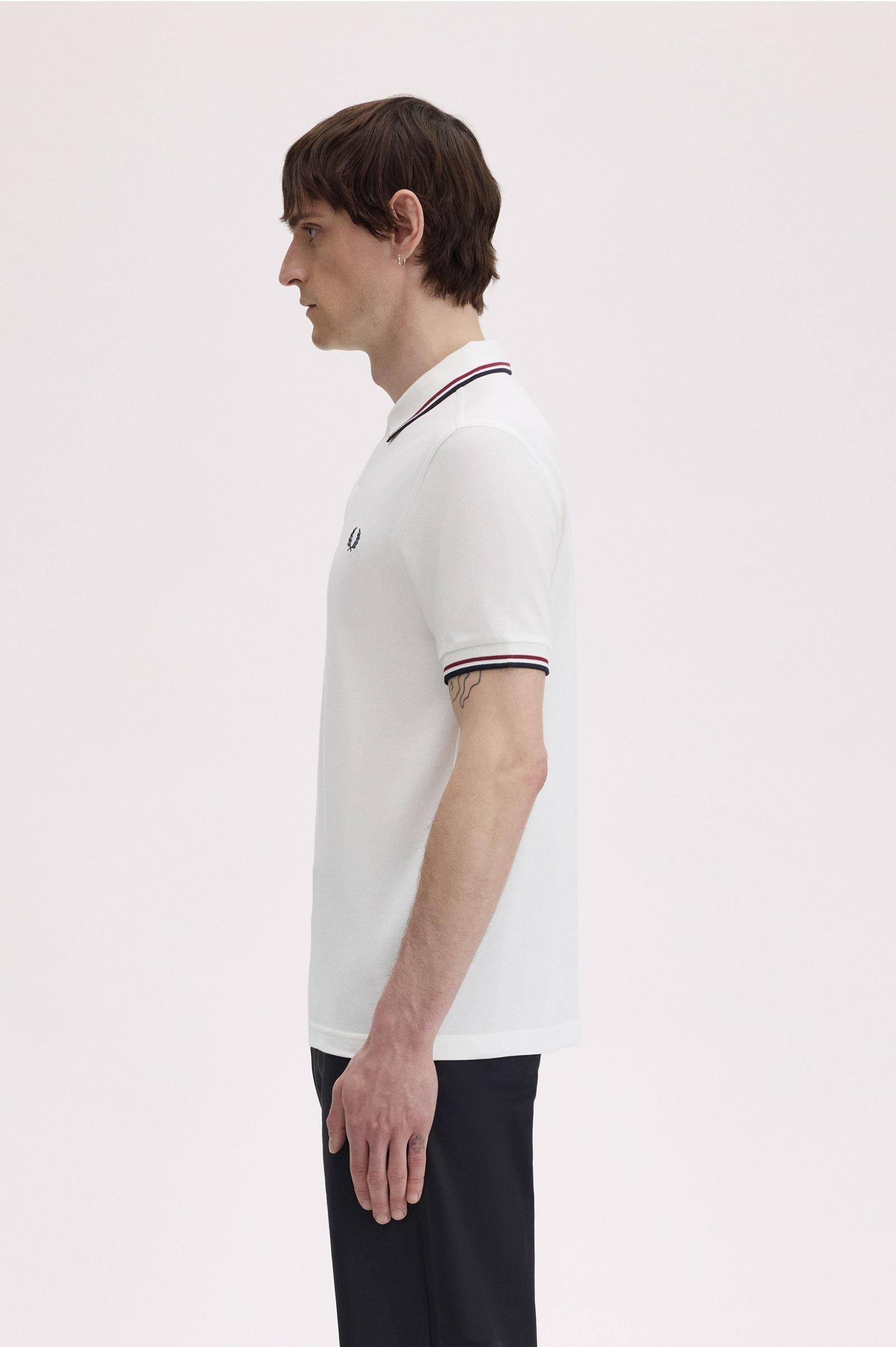 Fred Perry Fred Perry Erkek Regular Fit Yakası ve Kolları Çizgi Detaylı %100 Pamuklu Kısa Kollu T60 Polo Yaka T-Shirt M3600-T60
