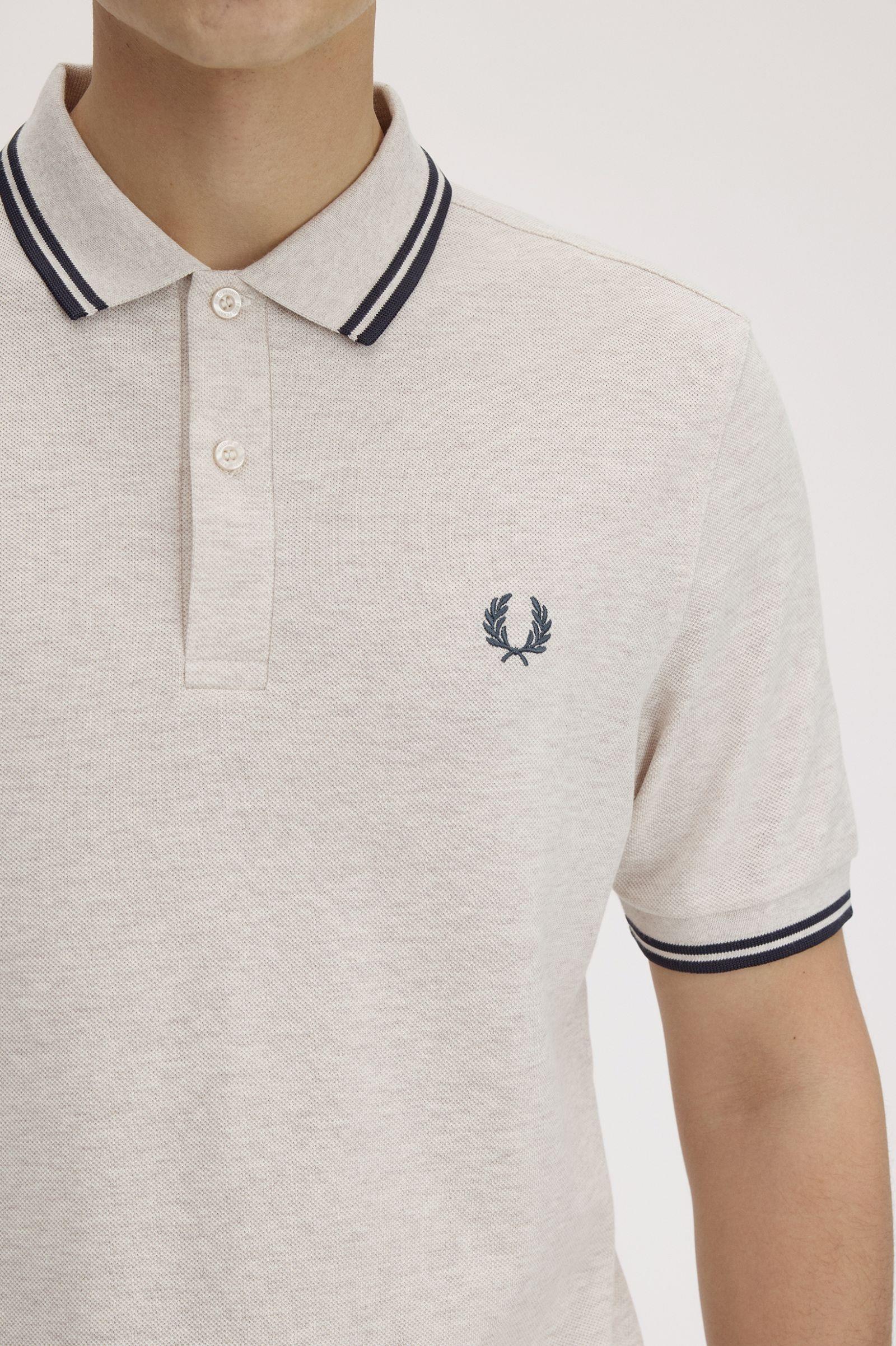 Fred Perry Fred Perry Erkek Regular Fit Yakası ve Kolları Çizgi Detaylı %100 Pamuklu Kısa Kollu W50 Polo Yaka T-Shirt M3600-W50