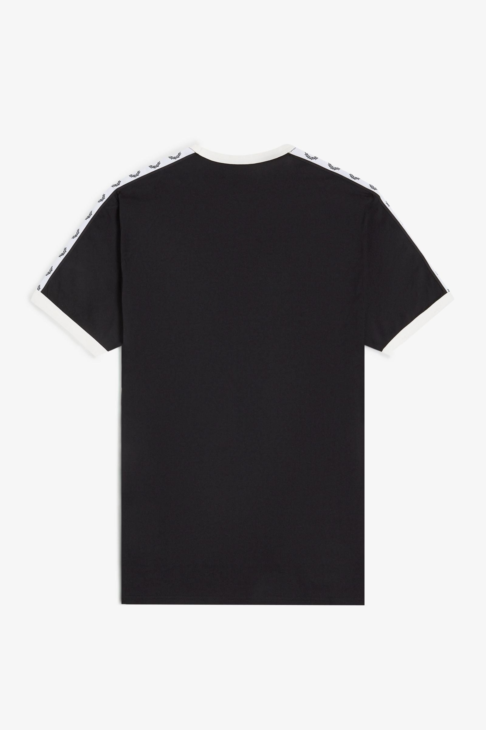 Fred Perry Fred Perry Erkek Regular Fit %100 Pamuklu Omuzdan Uzanan Logo Şeritli Yuvarlak Yaka Kısa Kollu Siyah T-Shirt M4620-102