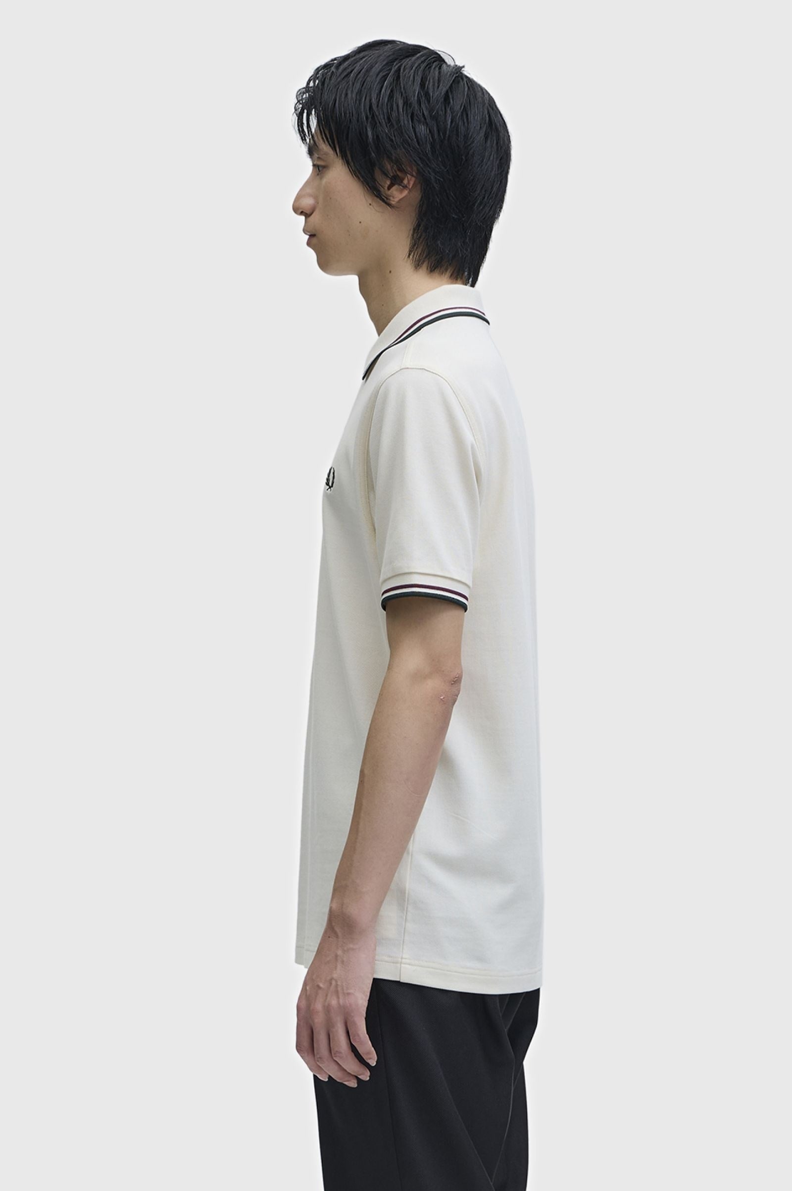 Fred Perry Fred Perry Erkek Regular Fit Yakası Çizgi Desenli Kısa Kollu Ekru Polo Yaka T-Shirt M3600P-84A