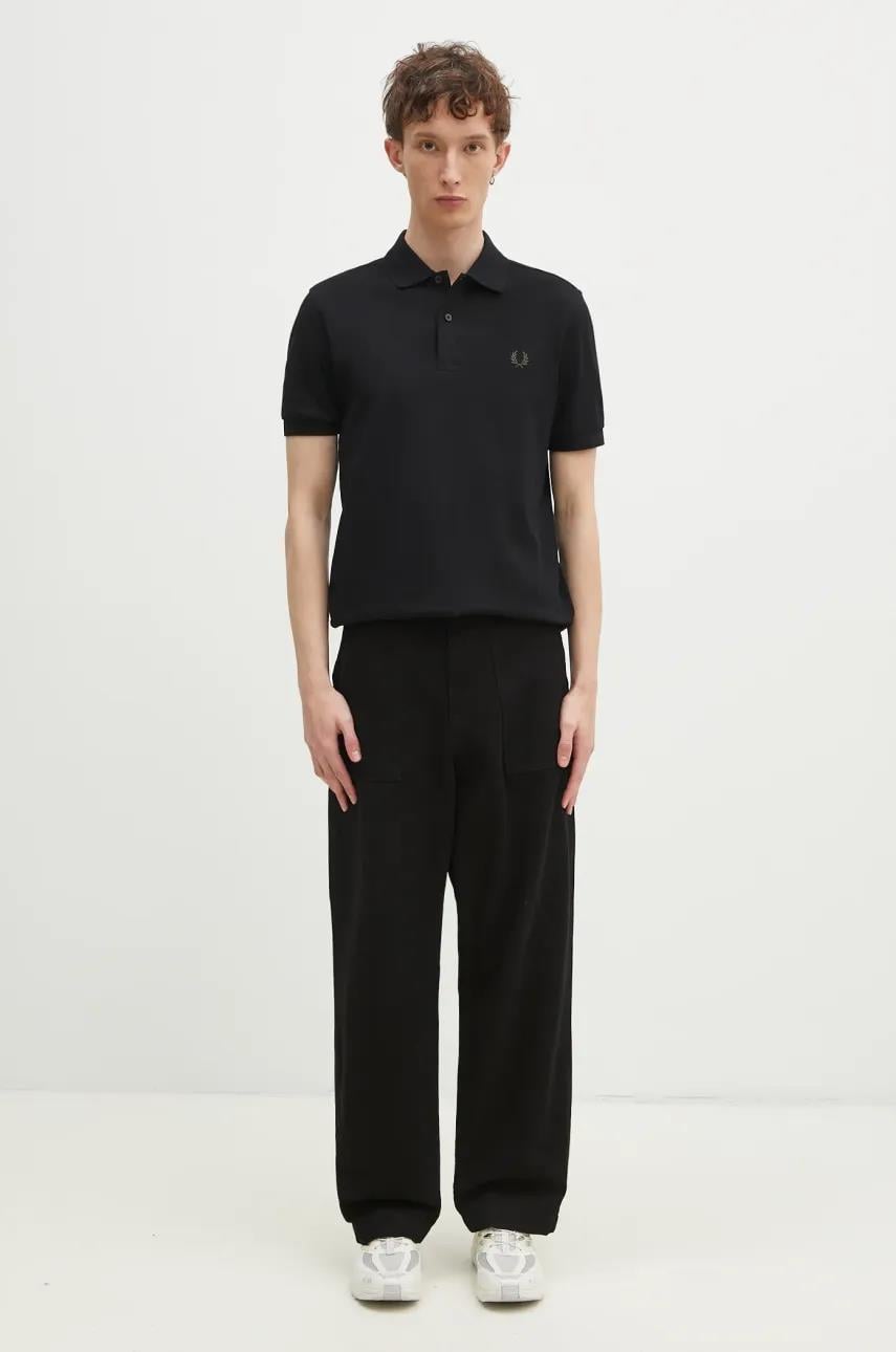 Fred Perry Fred Perry Erkek Regular Fit %100 Pamuklu Kısa Kollu Siyah T-Shirt M6000-Y43
