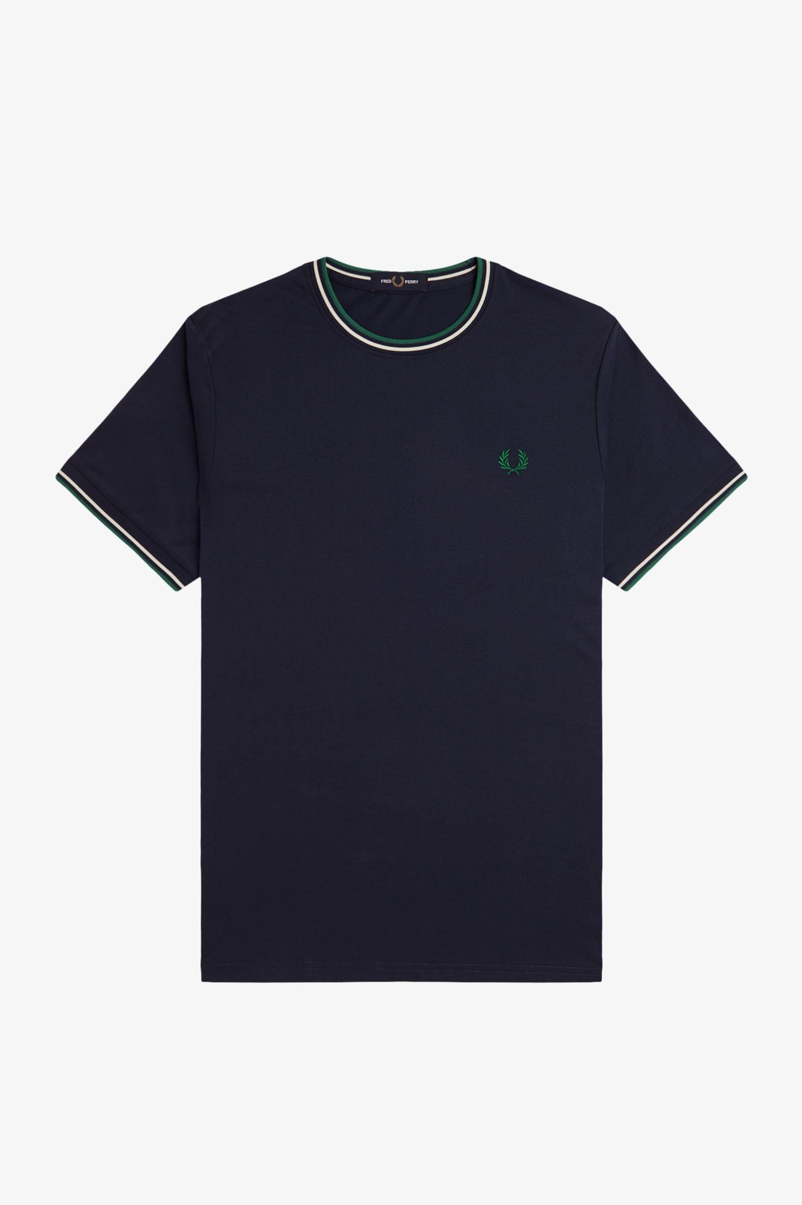 Fred Perry Fred Perry Erkek Regular Fit Kısa Kollu Şerit Detaylı Lacivert T-Shirt M1588-Y30