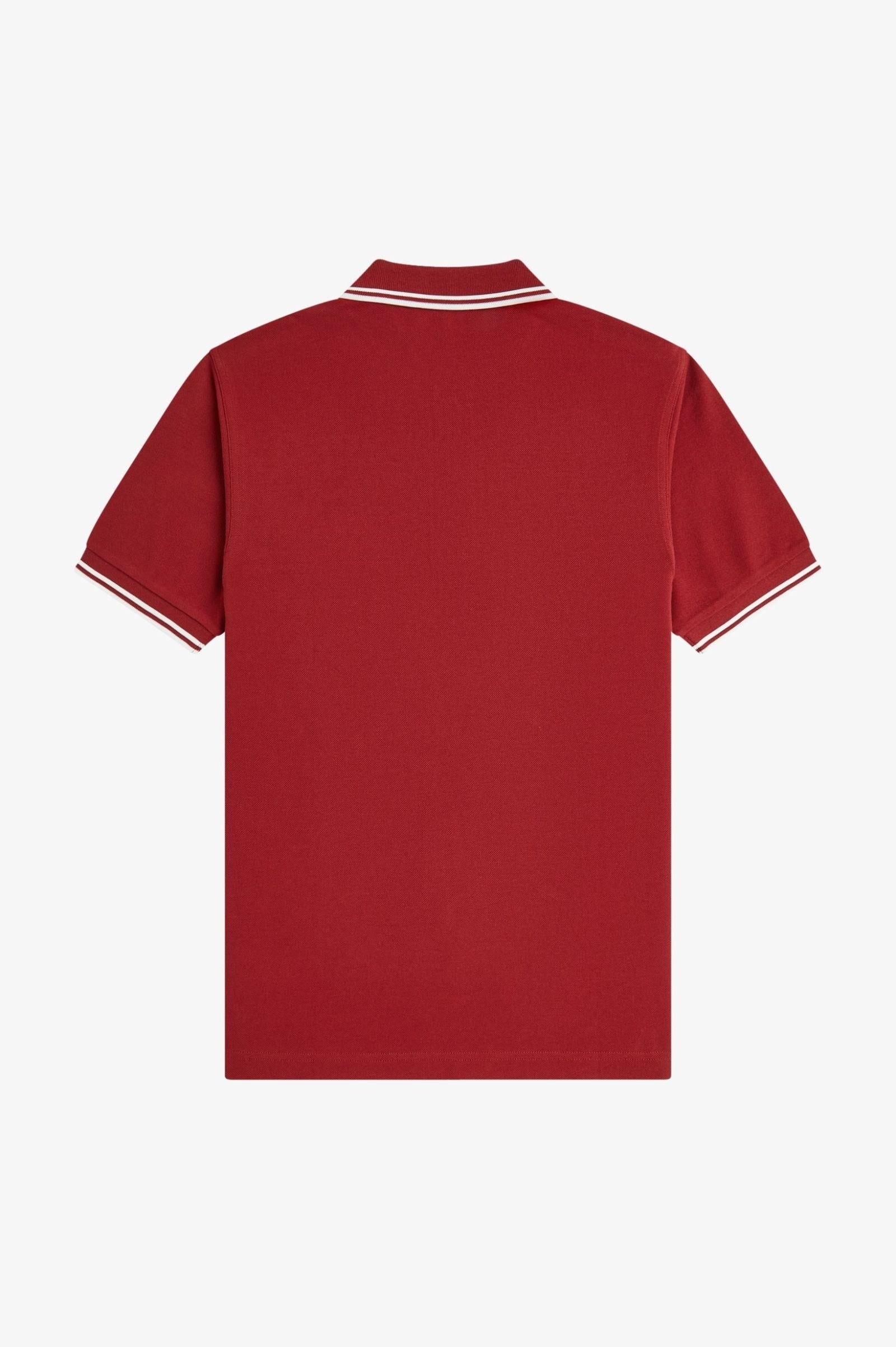 Fred Perry Fred Perry Erkek Regular Fit Yakası Çizgi Desenli Kısa Kollu Kırmızı Polo Yaka T-Shirt M3600P-07B