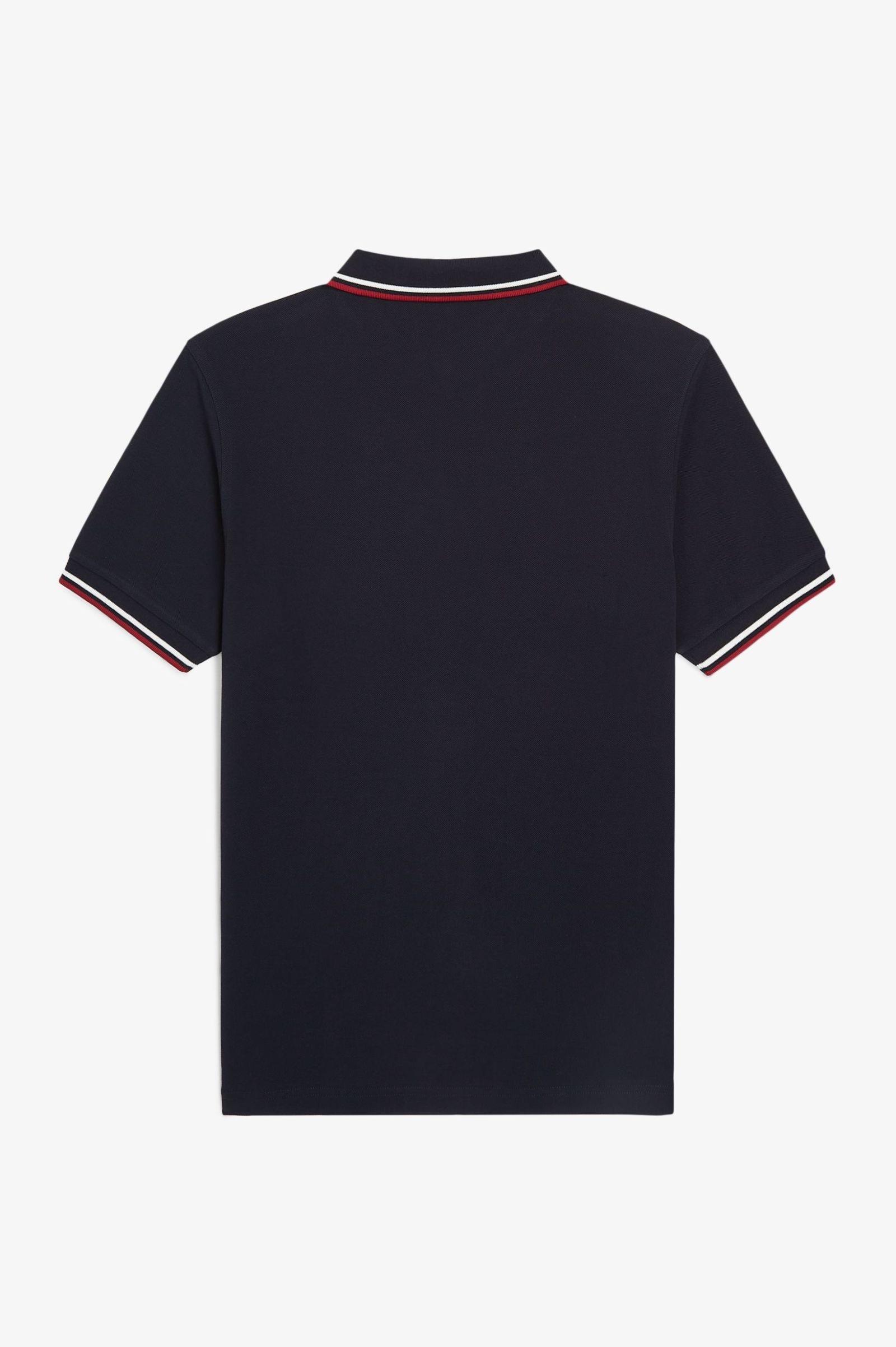 Fred Perry Fred Perry Erkek Regular Fit Yakası ve Kolları Çizgi Detaylı %100 Pamuklu Kısa Kollu T55 Polo Yaka T-Shirt M3600-T55