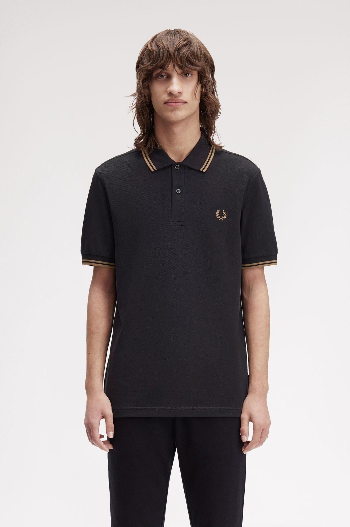 Fred Perry Fred Perry Erkek Regular Fit Yakası ve Kolları Çizgi Detaylı %100 Pamuklu Kısa Kollu S77 Polo Yaka T-Shirt M3600-S77