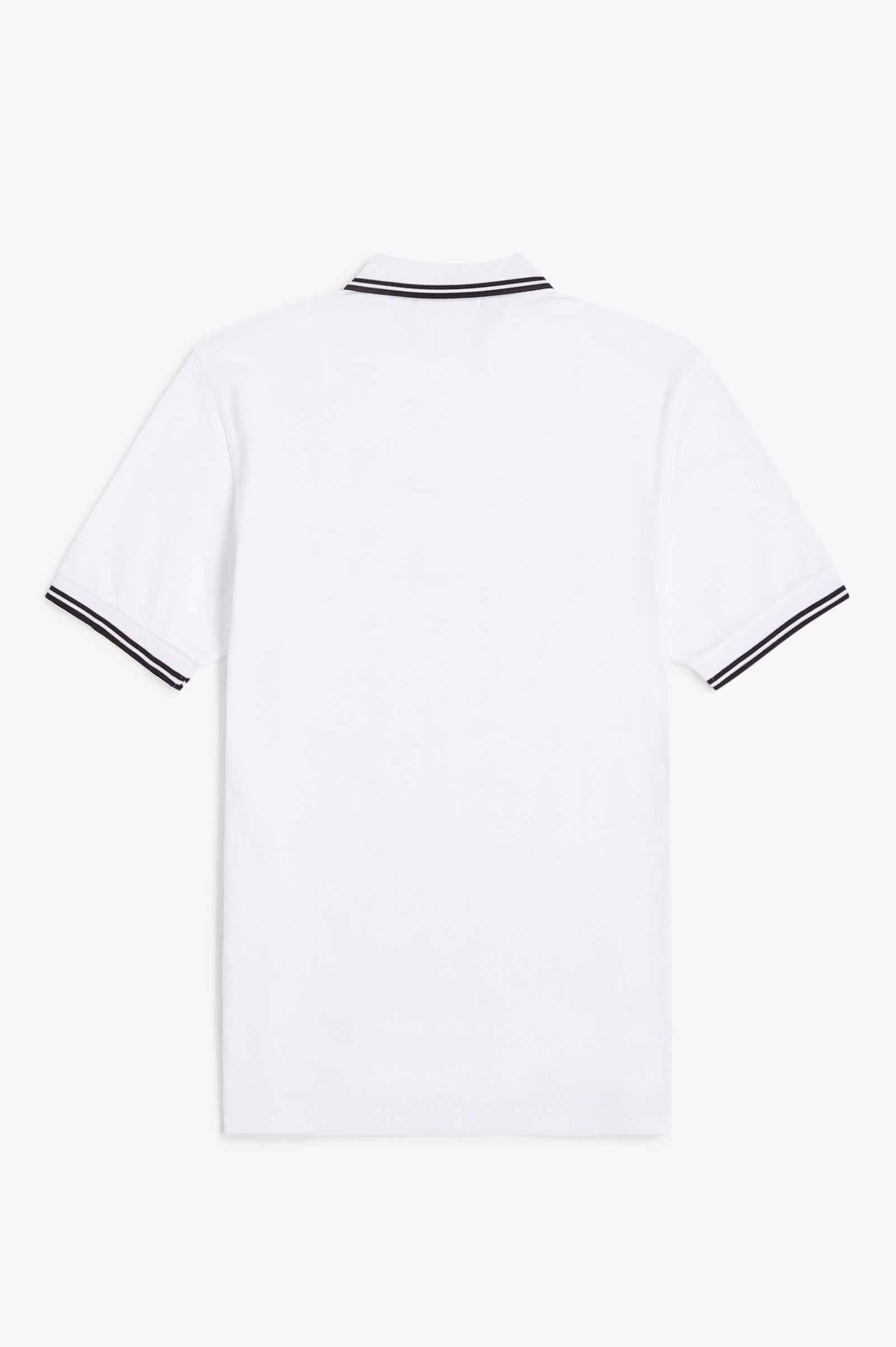Fred Perry Fred Perry Erkek Regular Fit Yakası Çizgi Desenli Kısa Kollu Beyaz Polo Yaka T-Shirt M3600P-200