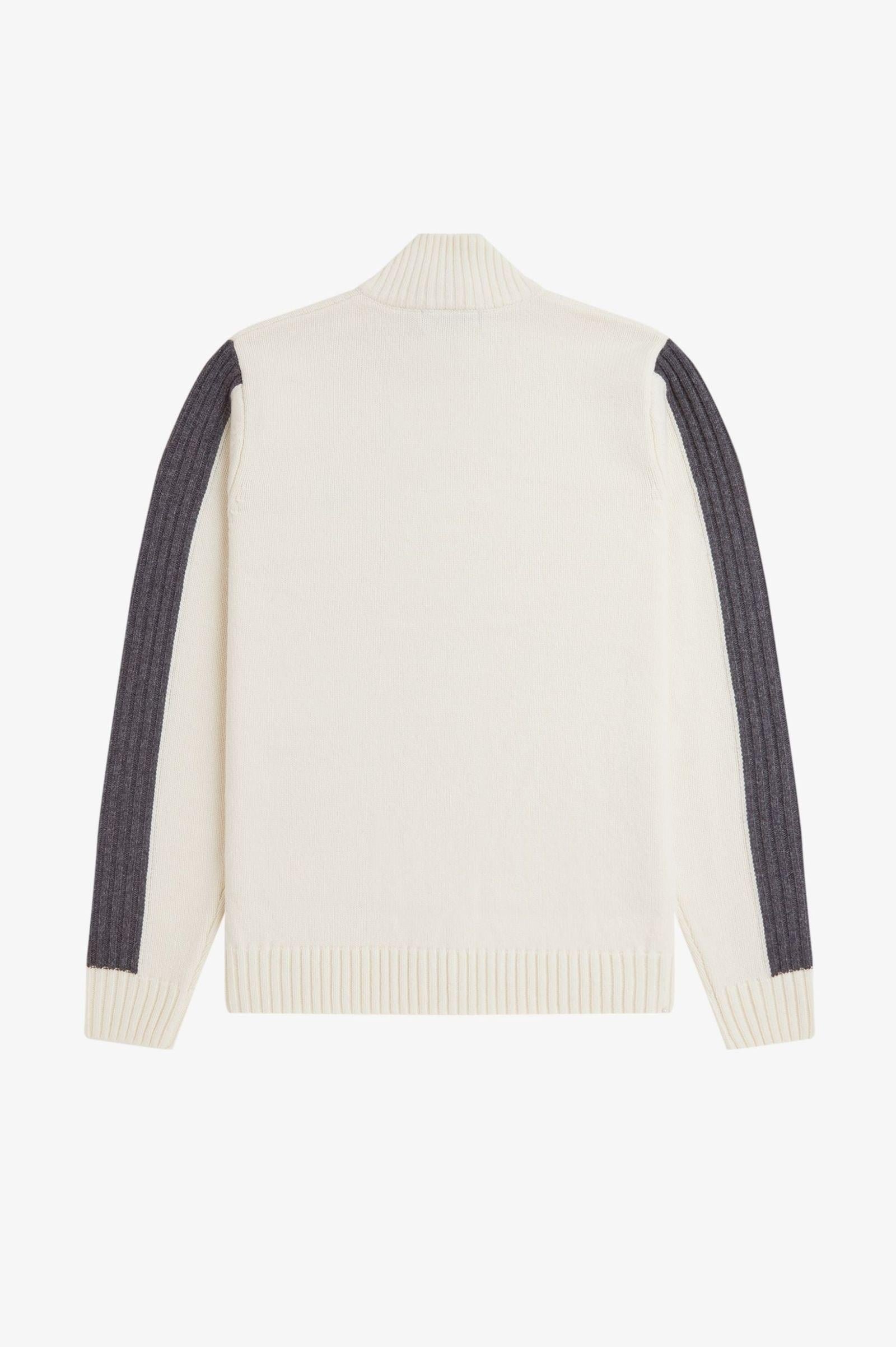 Fred Perry Fred Perry Erkek Uzun Kol Dik Yaka Fermuar Kapama Beyaz Hırka K1546-560