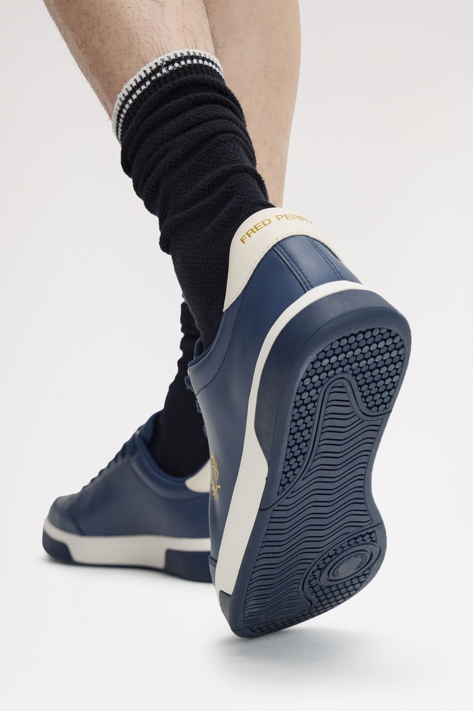 Fred Perry Fred Perry Erkek Yumuşak Dokulu Deri Logo İşlemeli Düşük Bilekli Mavi Sneaker B2314-X86