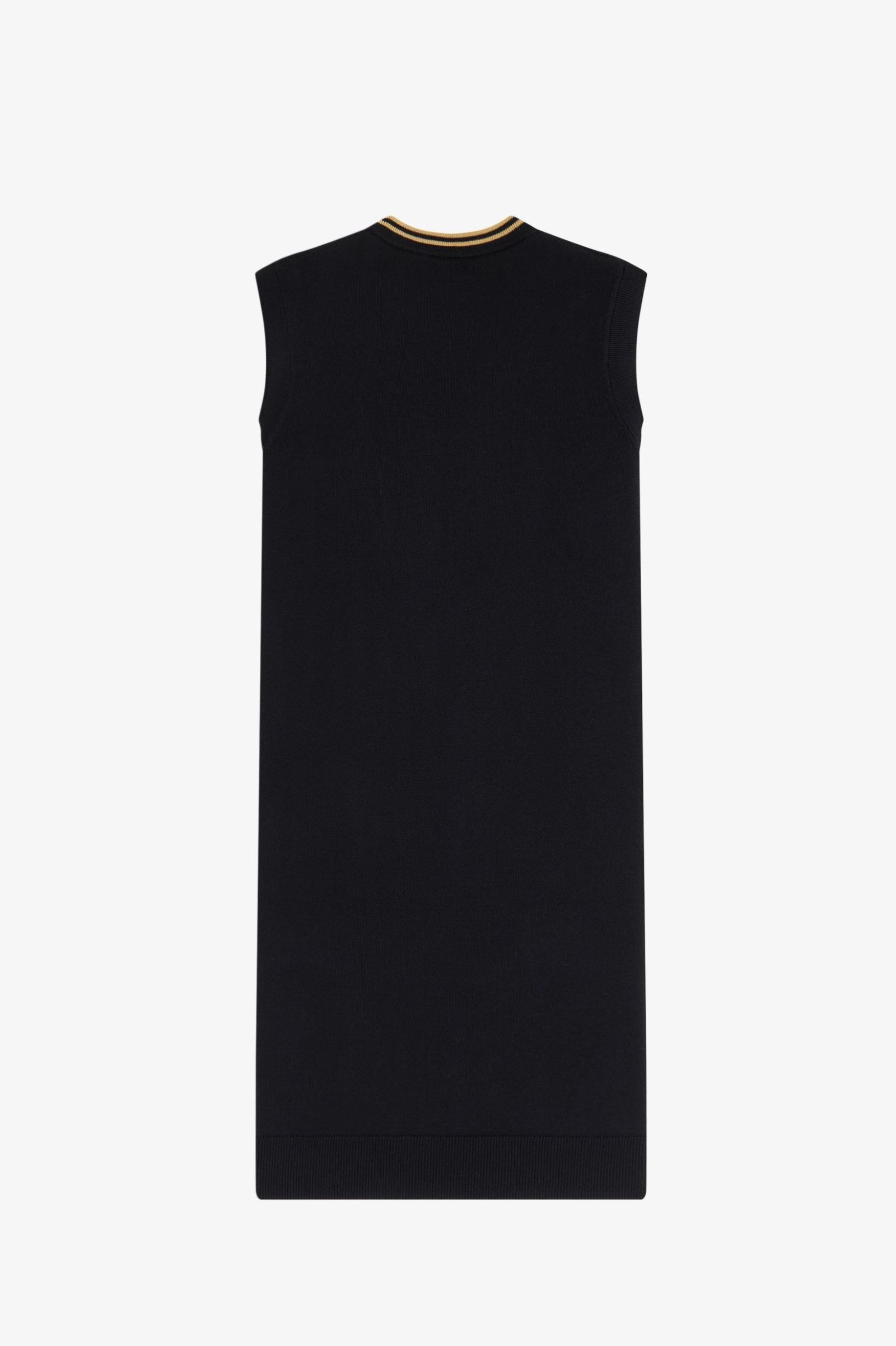 Fred Perry Fred Perry Kadın Normal Kesim V Yaka Pamuk ve Merinos Yünü Karışımlı Kolsuz Siyah Elbise D2178-90A