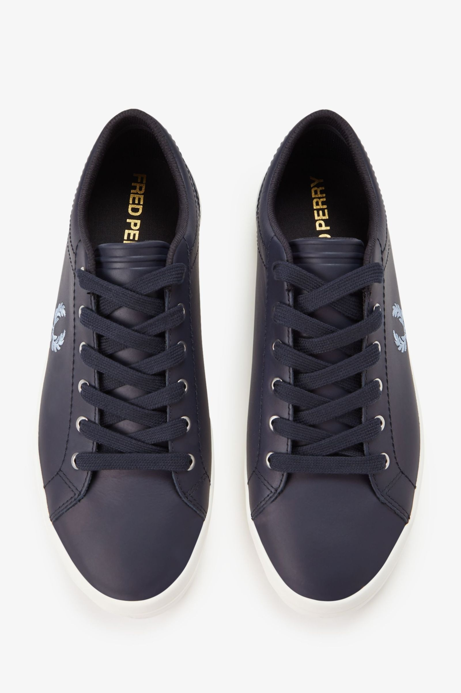 Fred Perry Fred Perry Unısex Parlak Deri Yuvarlak Burun Rahat Düz Taban Lacivert Sneaker B1306-608
