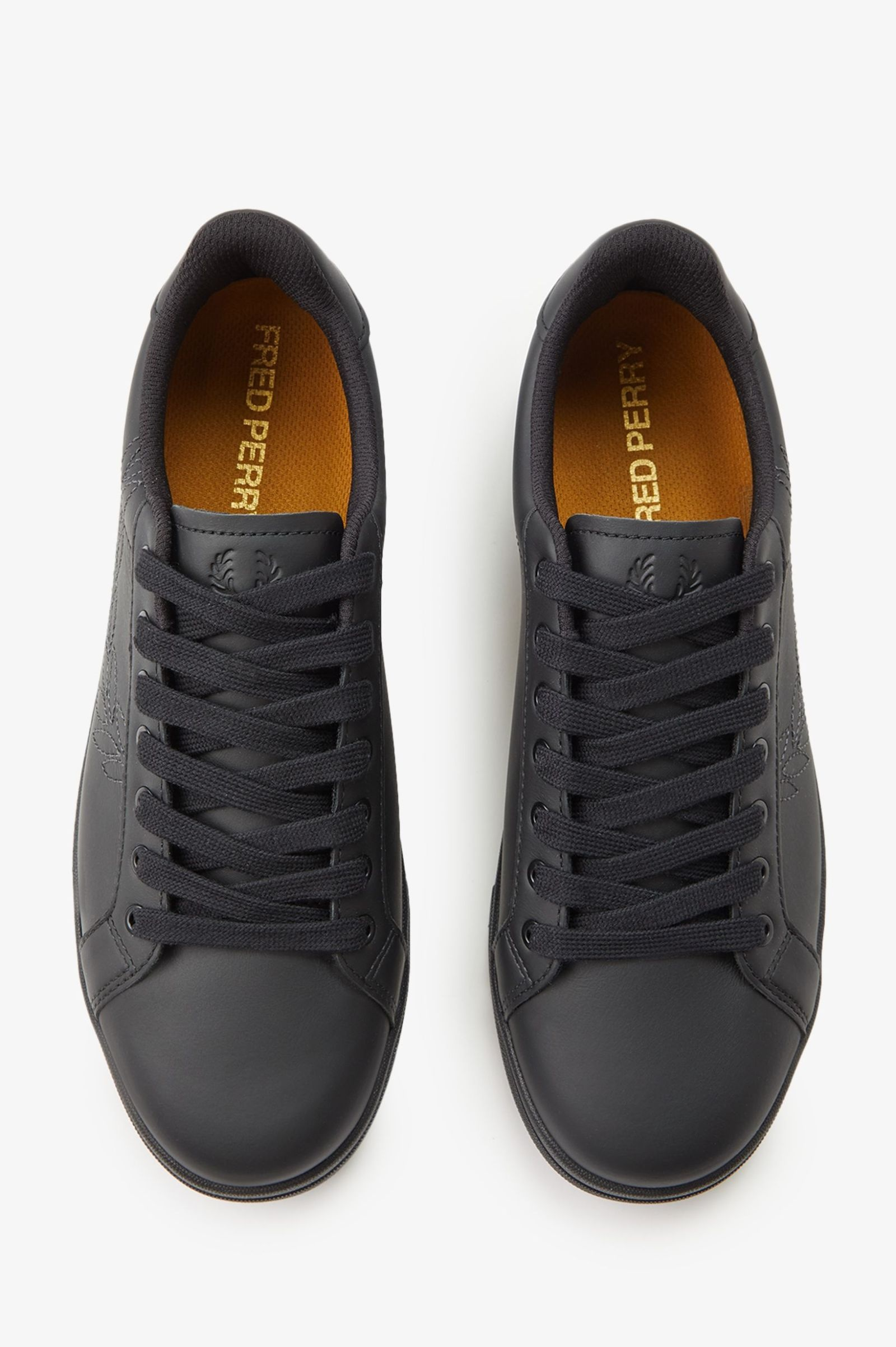 Fred Perry Fred Perry Unısex Rahat Taban Bağcıklı Deri Düz Taban Siyah Sneaker B1314-102