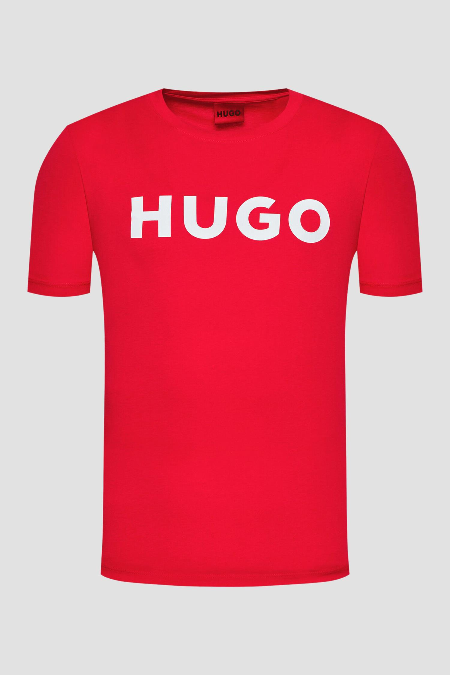 HUGO HUGO Erkek %100 Pamuklu Logolu Kısa Kollu Kırmızı T-Shirt 50467556-693