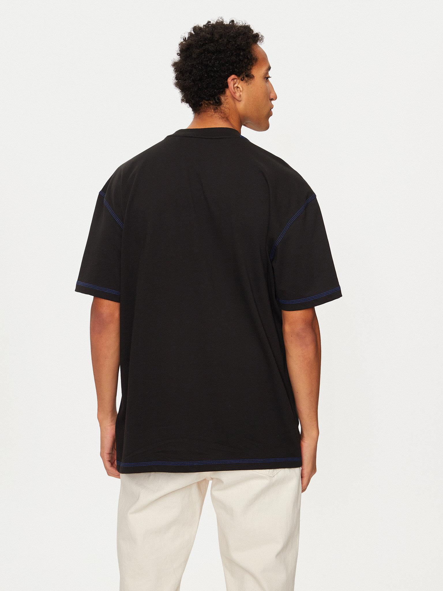 HUGO HUGO Erkek İşleme Marka Logolu Bisiklet Yaka Kısa Kollu Relaxed Fit Siyah T-Shirt 50521686-001