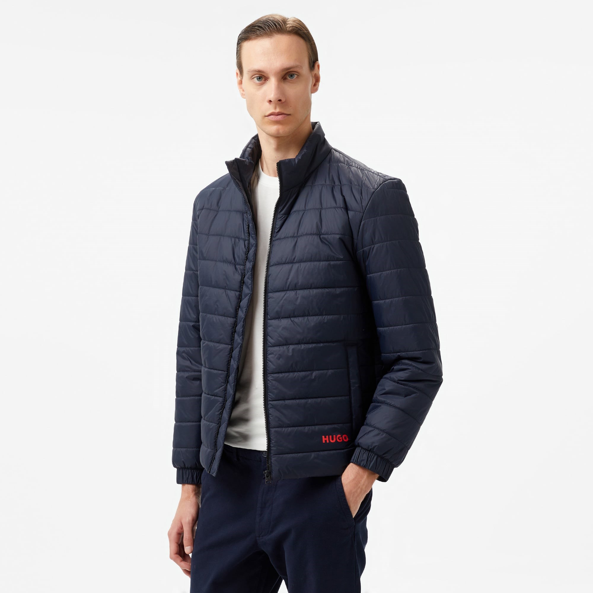 HUGO HUGO Erkek Marka Logo Detaylı Regular Fit Uzun Kollu Lacivert Ceket 50517753-405
