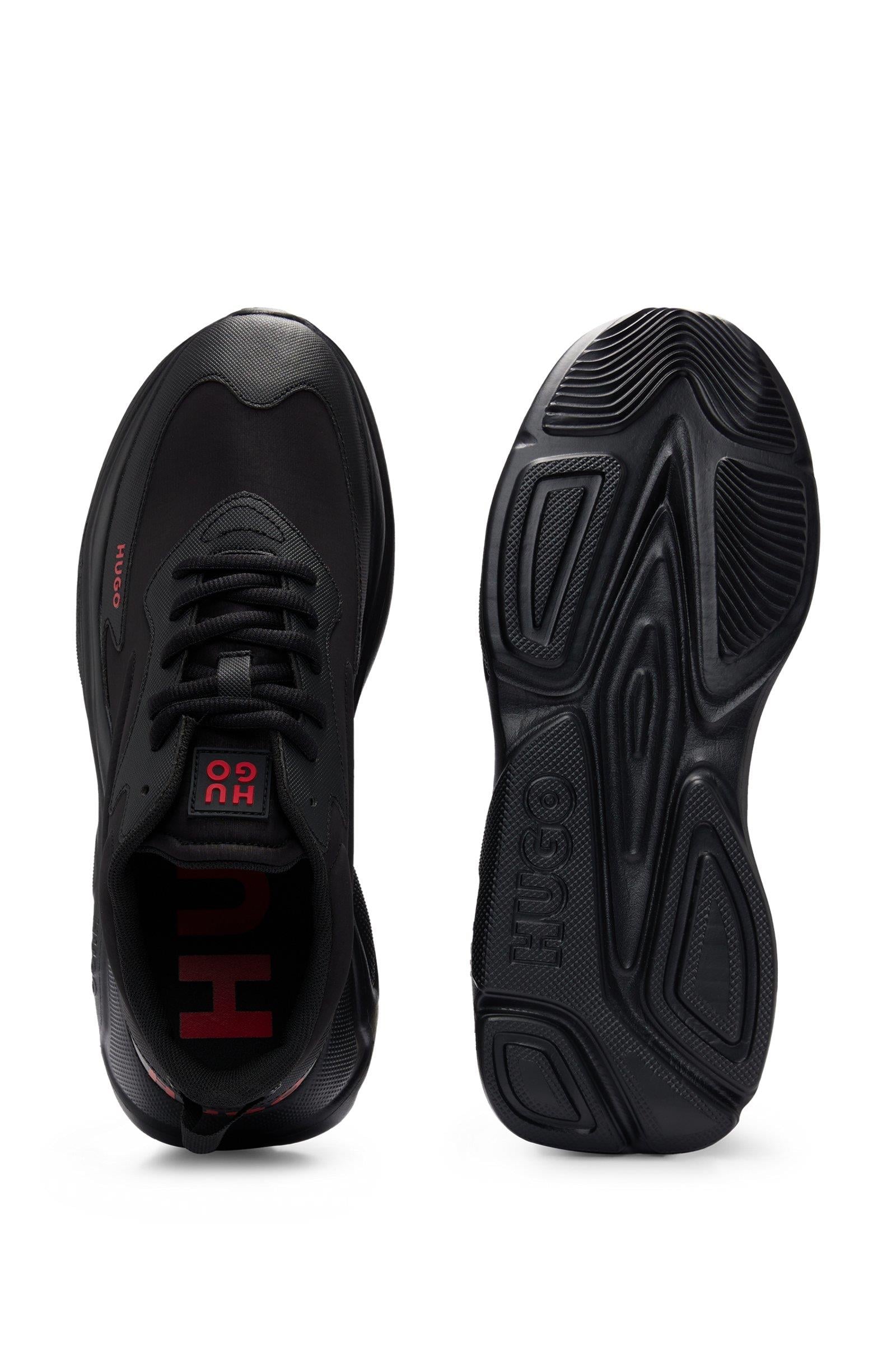 HUGO HUGO Erkek Marka Logolu Bağcıklı Kaydırmaz Tabanlı Günlük Siyah Sneaker 50504799-001