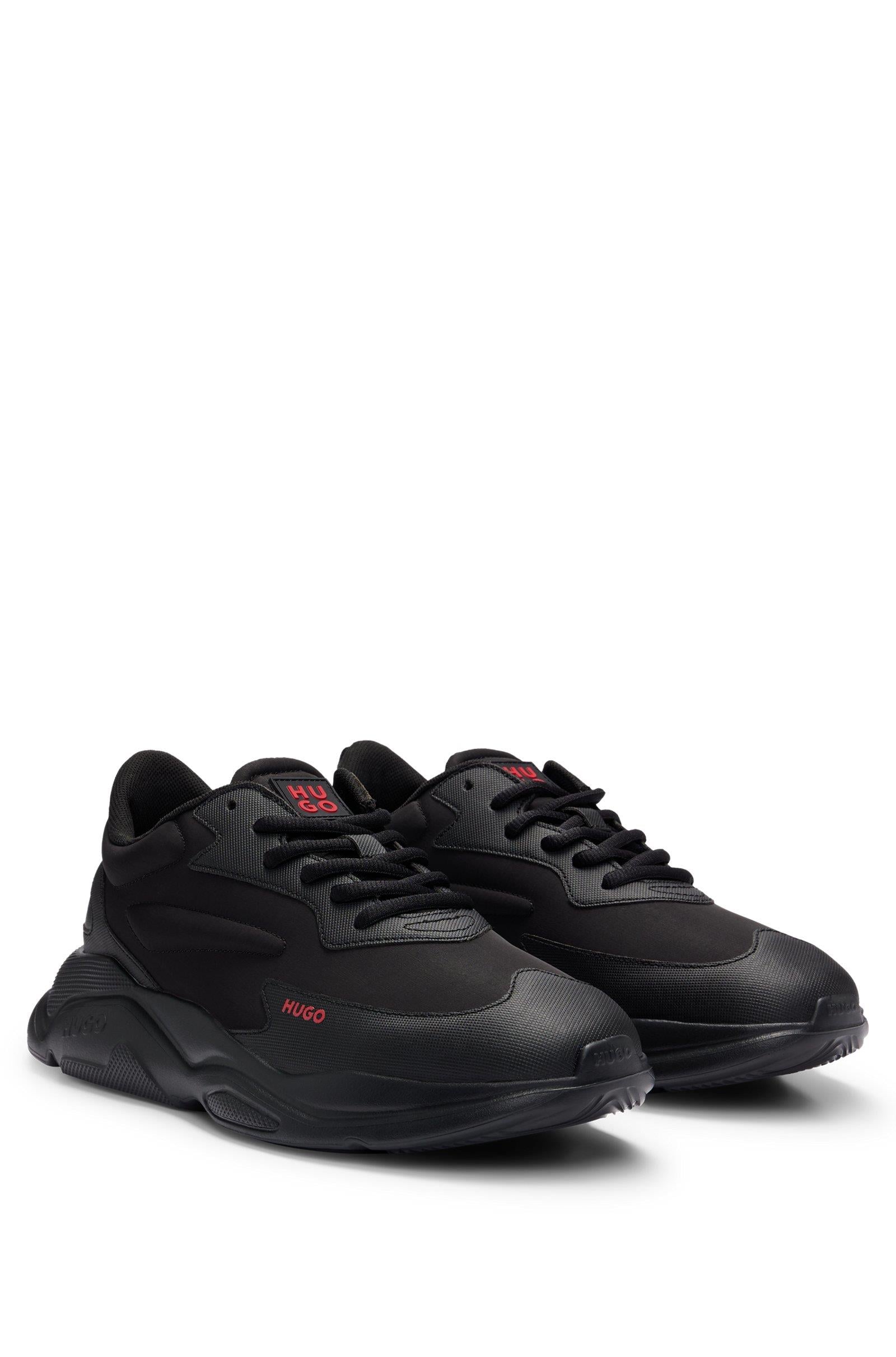 HUGO HUGO Erkek Marka Logolu Bağcıklı Kaydırmaz Tabanlı Günlük Siyah Sneaker 50504799-001
