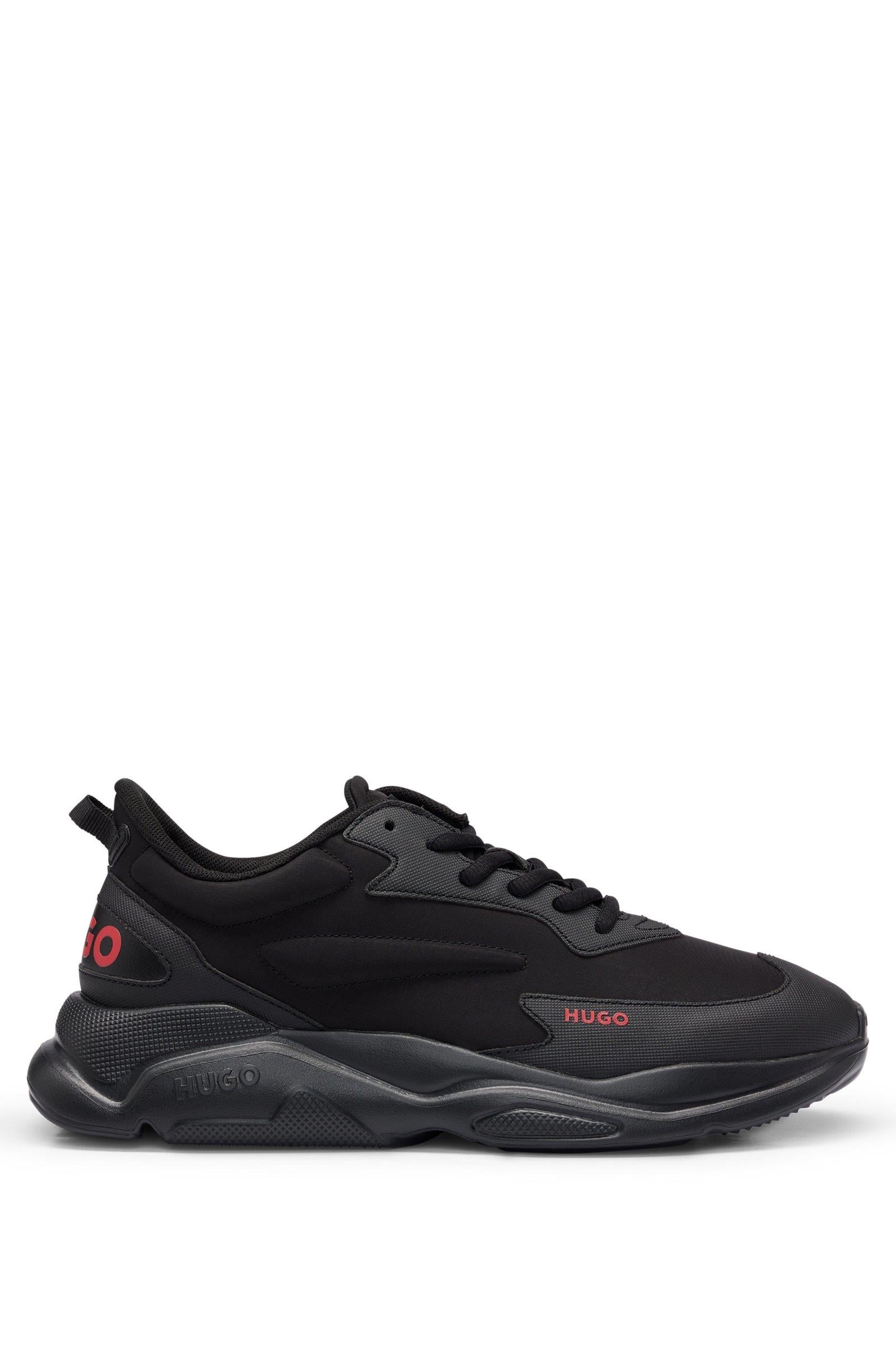 HUGO HUGO Erkek Marka Logolu Bağcıklı Kaydırmaz Tabanlı Günlük Siyah Sneaker 50504799-001