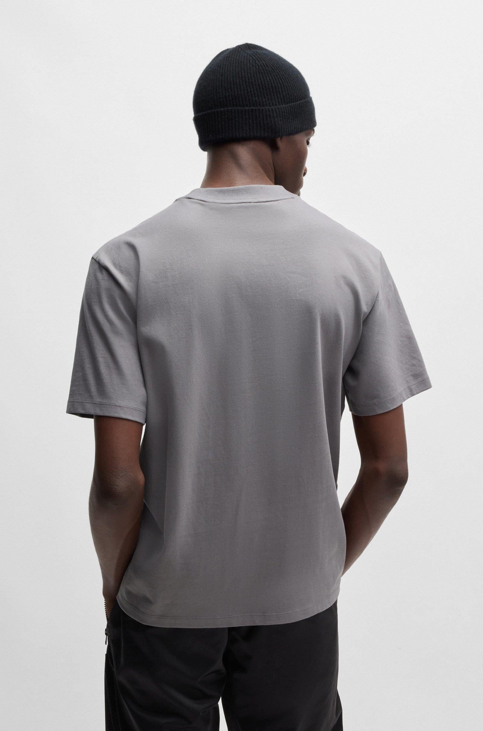 HUGO HUGO Erkek Marka Logolu Basic Bisiklet Yaka Kısa Kollu Gri T-Shirt 50488330-034