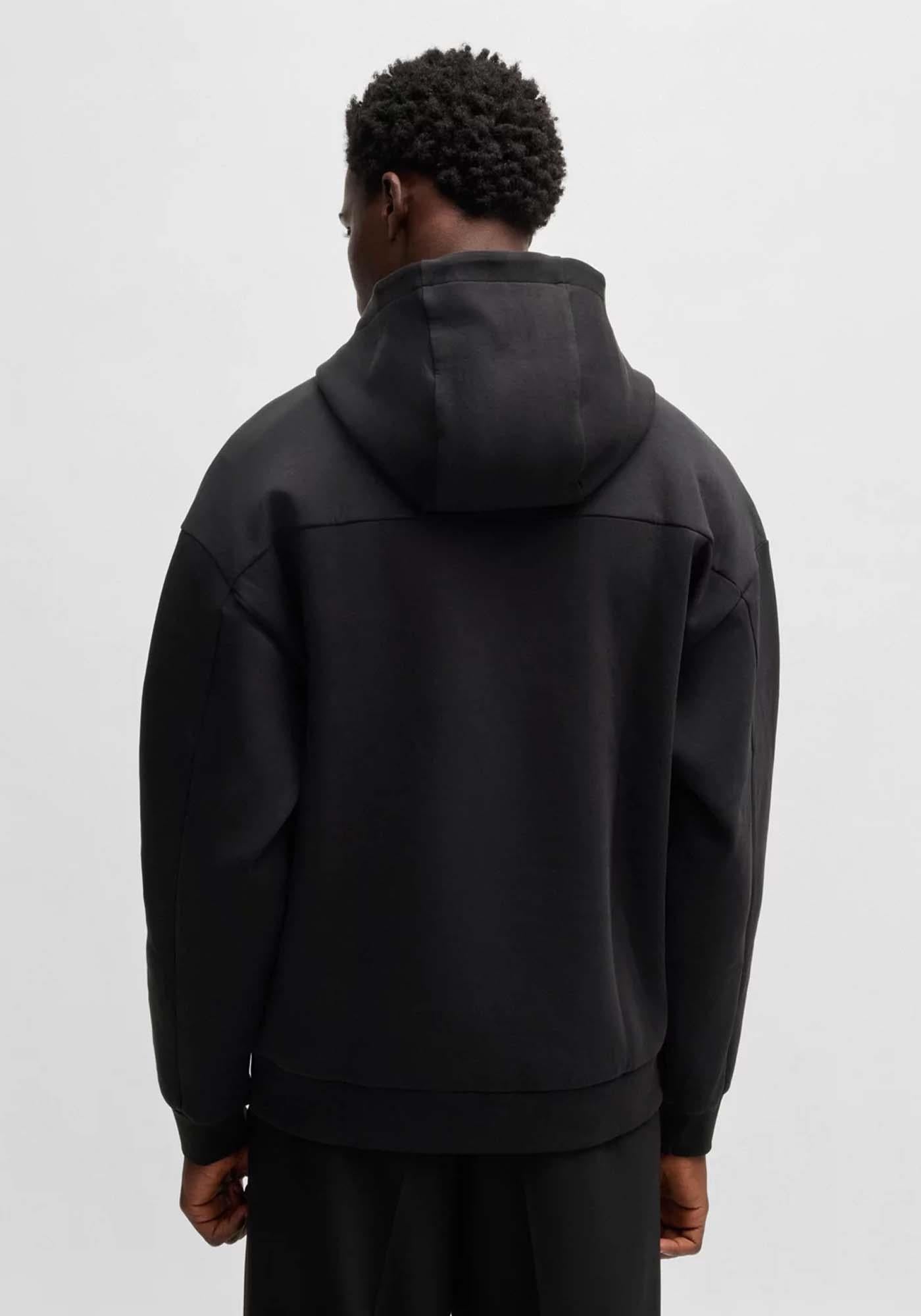 HUGO HUGO Erkek Rahat Kesim Monogram Logolu Pamuklu Yuvarlak Yaka Uzun Kollu Siyah Sweatshirt 50530191-001