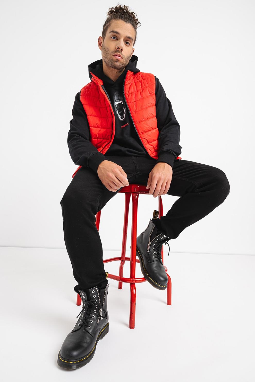 HUGO HUGO Erkek Slim Fit Dik Yaka Şişme Turuncu Yelek 50517743-693