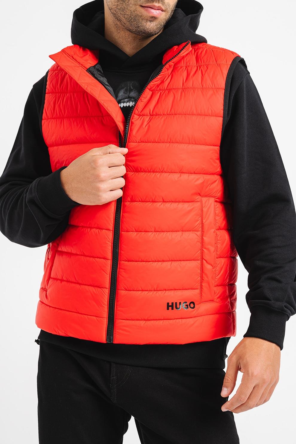 HUGO HUGO Erkek Slim Fit Dik Yaka Şişme Turuncu Yelek 50517743-693