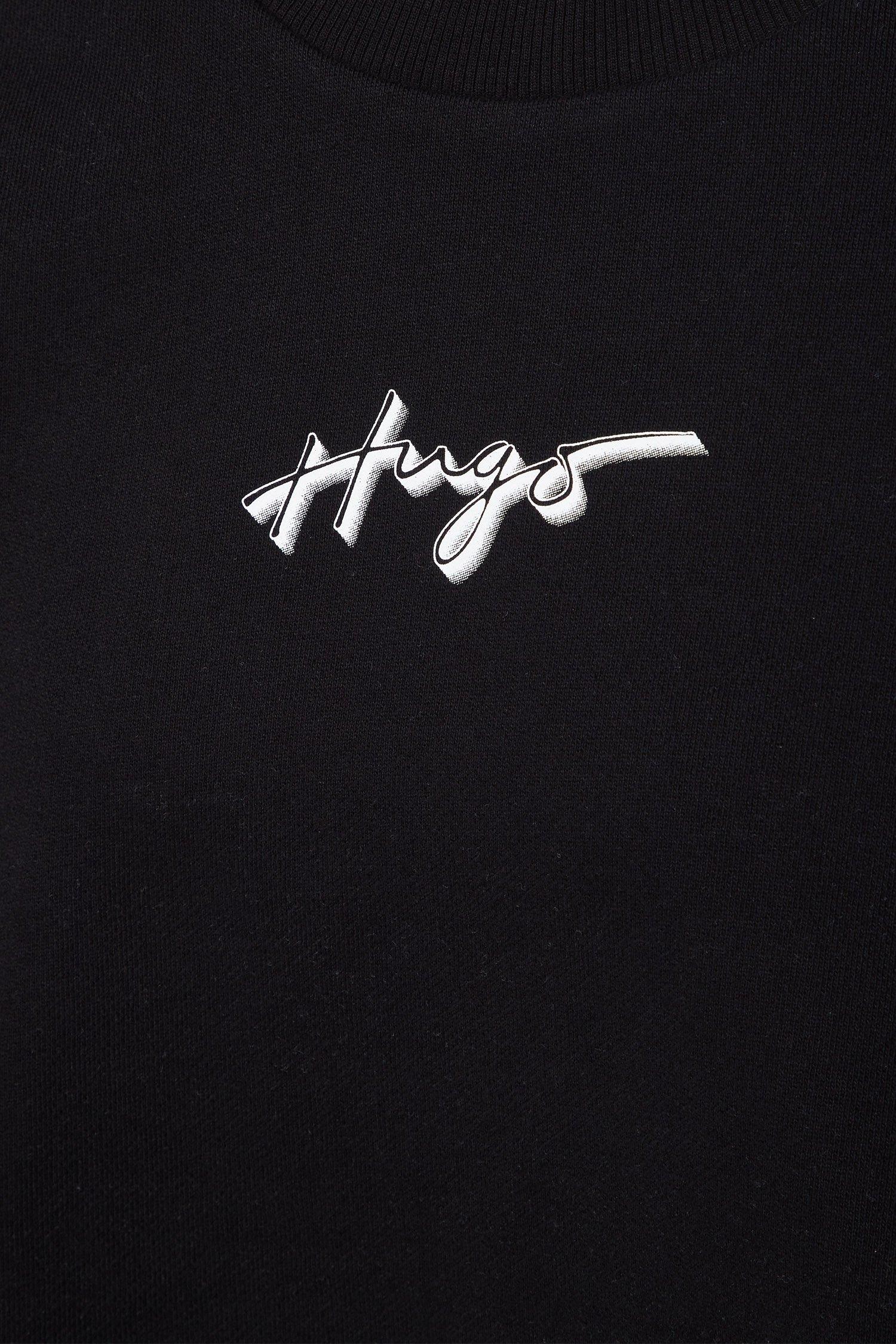 HUGO HUGO Kadın Marka Logolu Uzun Kollu Rahat Siyah Sweatshirt 50489094-001