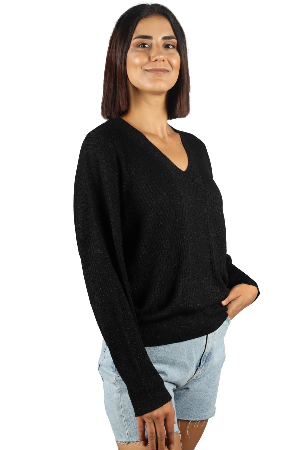 Liu Jo Lıu Jo Kadın Basic Uzun Kollu Logo Nakışlı Siyah Kazak MF3219MS64J-04021