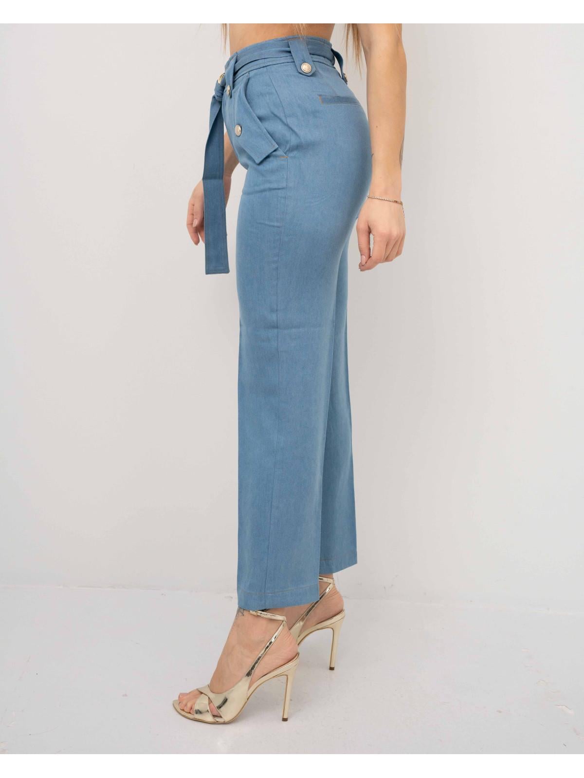 Liu Jo Lıu Jo Kadın Denim Geniş Kesim Yüksek Bel Düz Model Mavi Pantolon UA3139D4808-78438