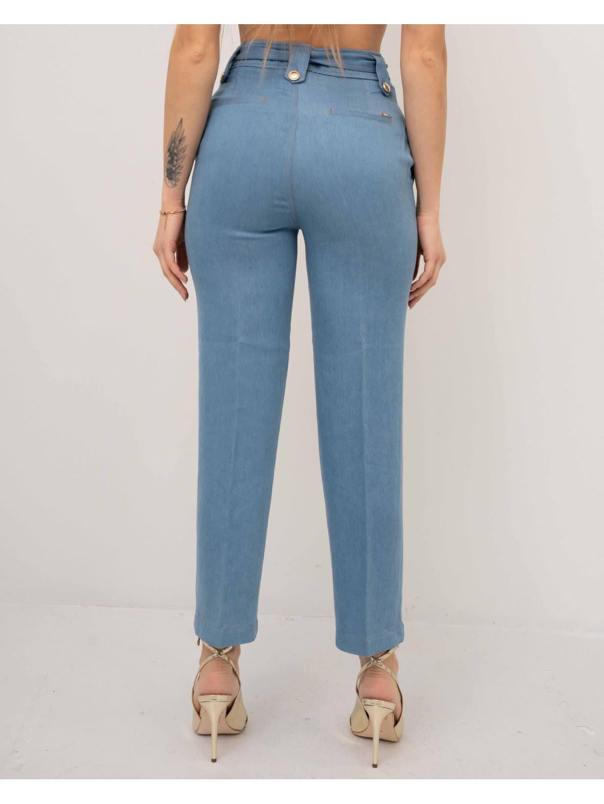 Liu Jo Lıu Jo Kadın Denim Geniş Kesim Yüksek Bel Düz Model Mavi Pantolon UA3139D4808-78438