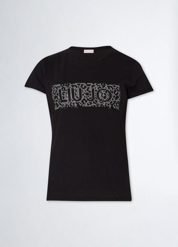 Liu Jo Lıu Jo Kadın Marka Logo Detaylı Kısa Kollu Yuvarlak Yakalı Siyah2 T-Shirt WF3085J6308-Q9661