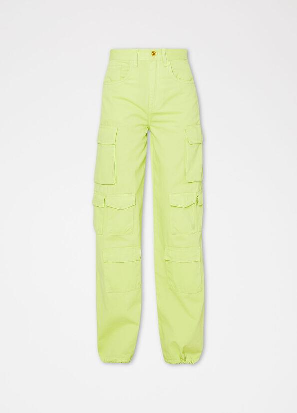 Liu Jo Lıu Jo Kadın Normal Belli Pamuklu Logo Desenli Asit Pantolon UA3177TS027-30535