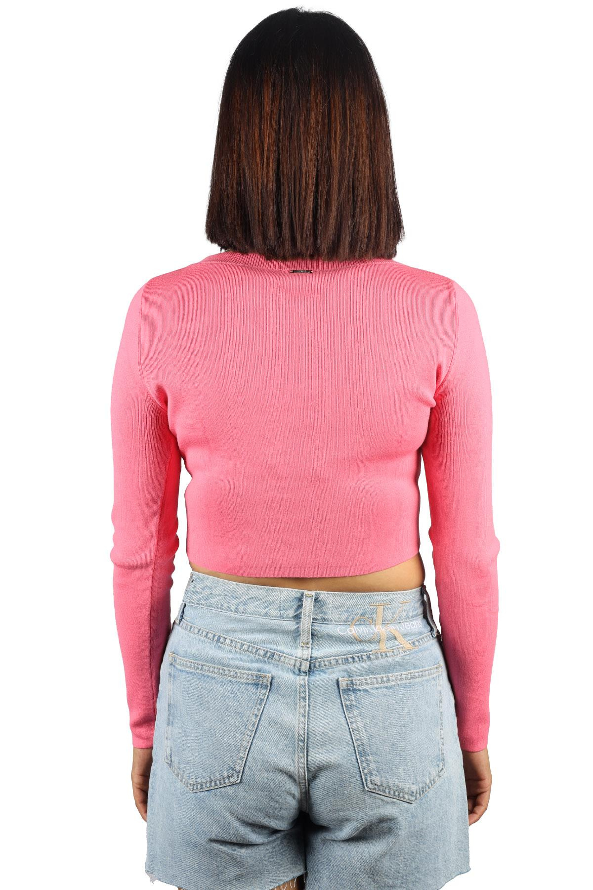 Liu Jo Lıu Jo Kadın Uzun Kollu Yuvarlak Yakalı Günlük Kullanım Pembe Kazak WF3124MS49I-61735