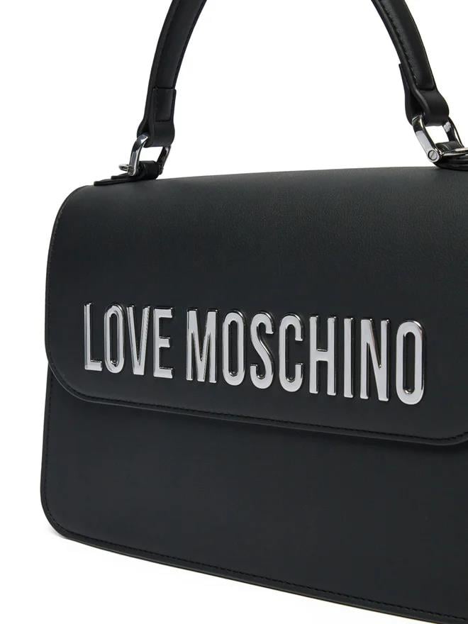 Love Moschino Love Moschino Kadın Kabartma Logolu Ayarlanabilir Omuz Askılı Manyetik Kapamalı Siyah1 Omuz Çantası JC4032PP1MKD0-00B