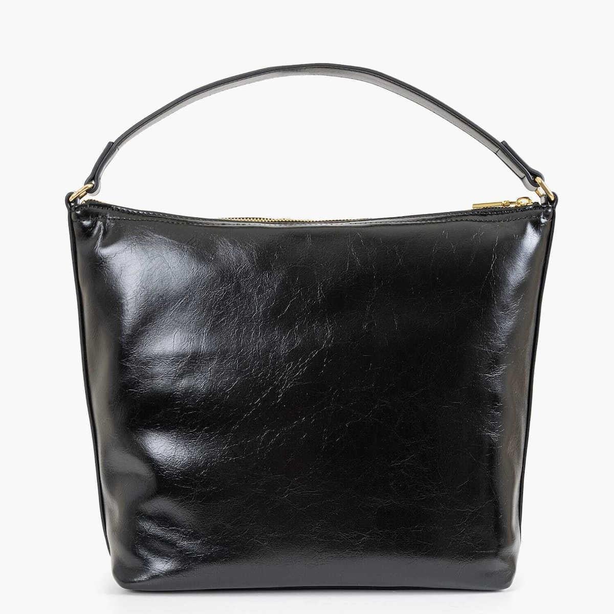 Love Moschino Love Moschino Kadın Logolu Deri Fermuarlı Günlük Kullanım Siyah Omuz Çantası JC4384PP0NKT0-000
