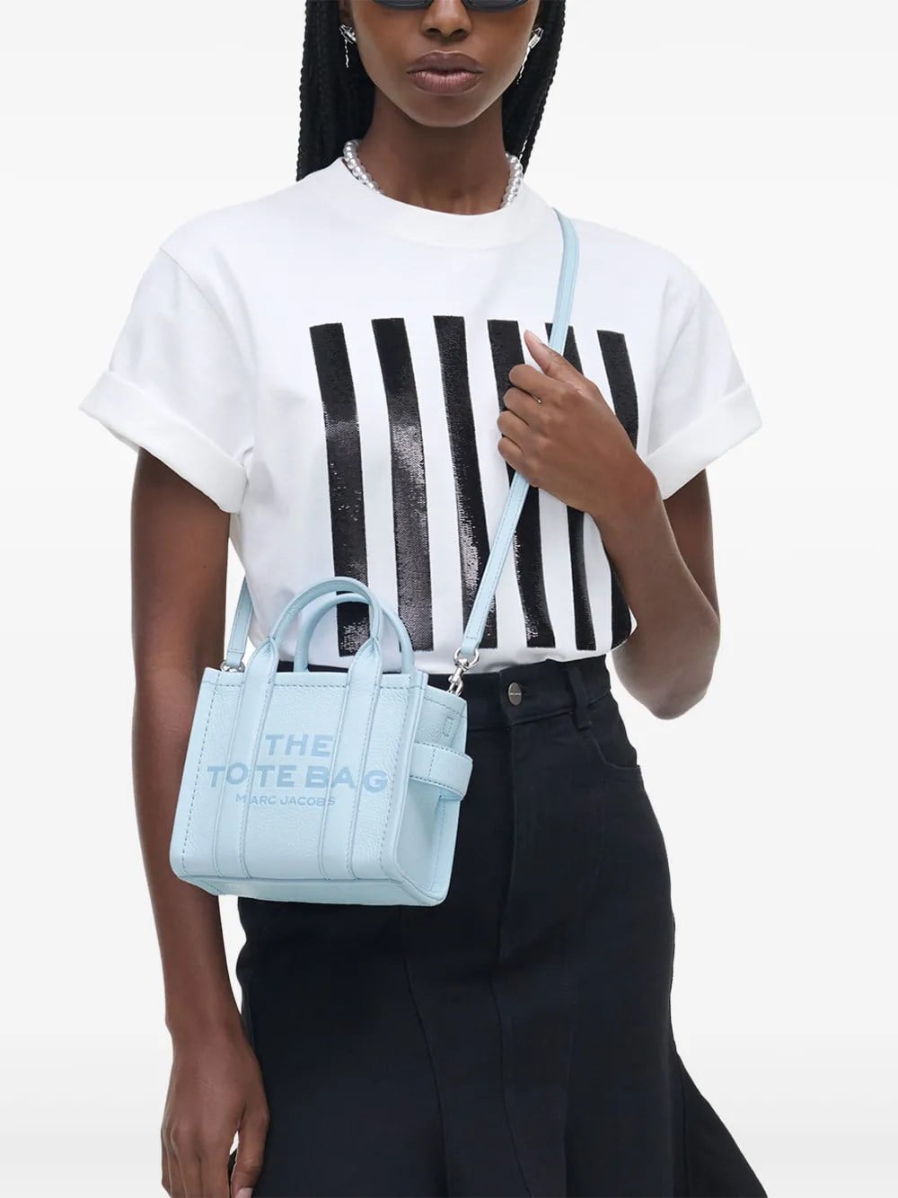 Marc Jacobs Marc Jacobs Kadın Fermuar Kapamalı Logo Detaylı Deri Mini Mavi1 Omuz Çantası H053L01RE22-465