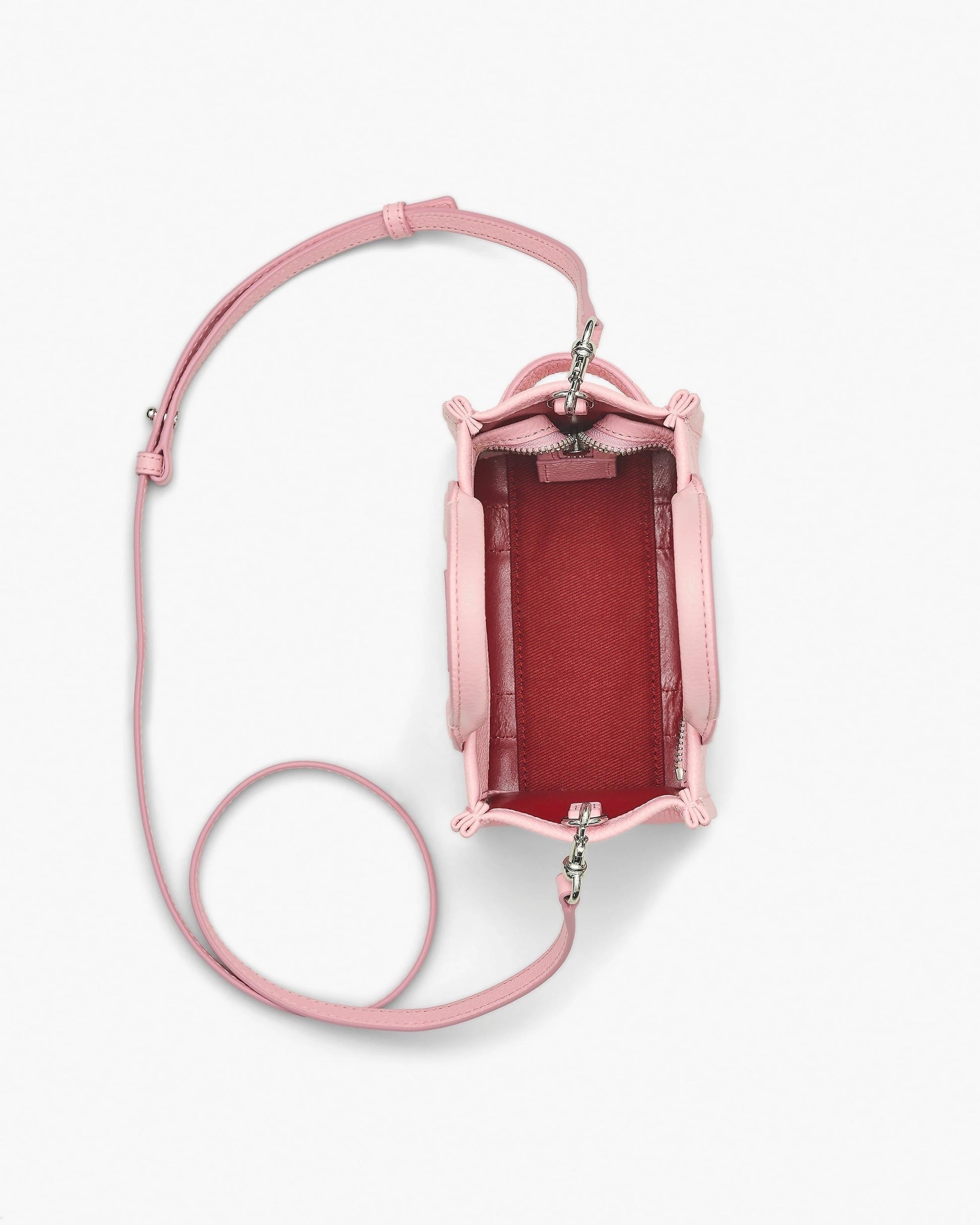Marc Jacobs Marc Jacobs Kadın Fermuar Kapamalı Logo Detaylı Deri Mini Pembe1 Omuz Çantası H053L01RE22-669