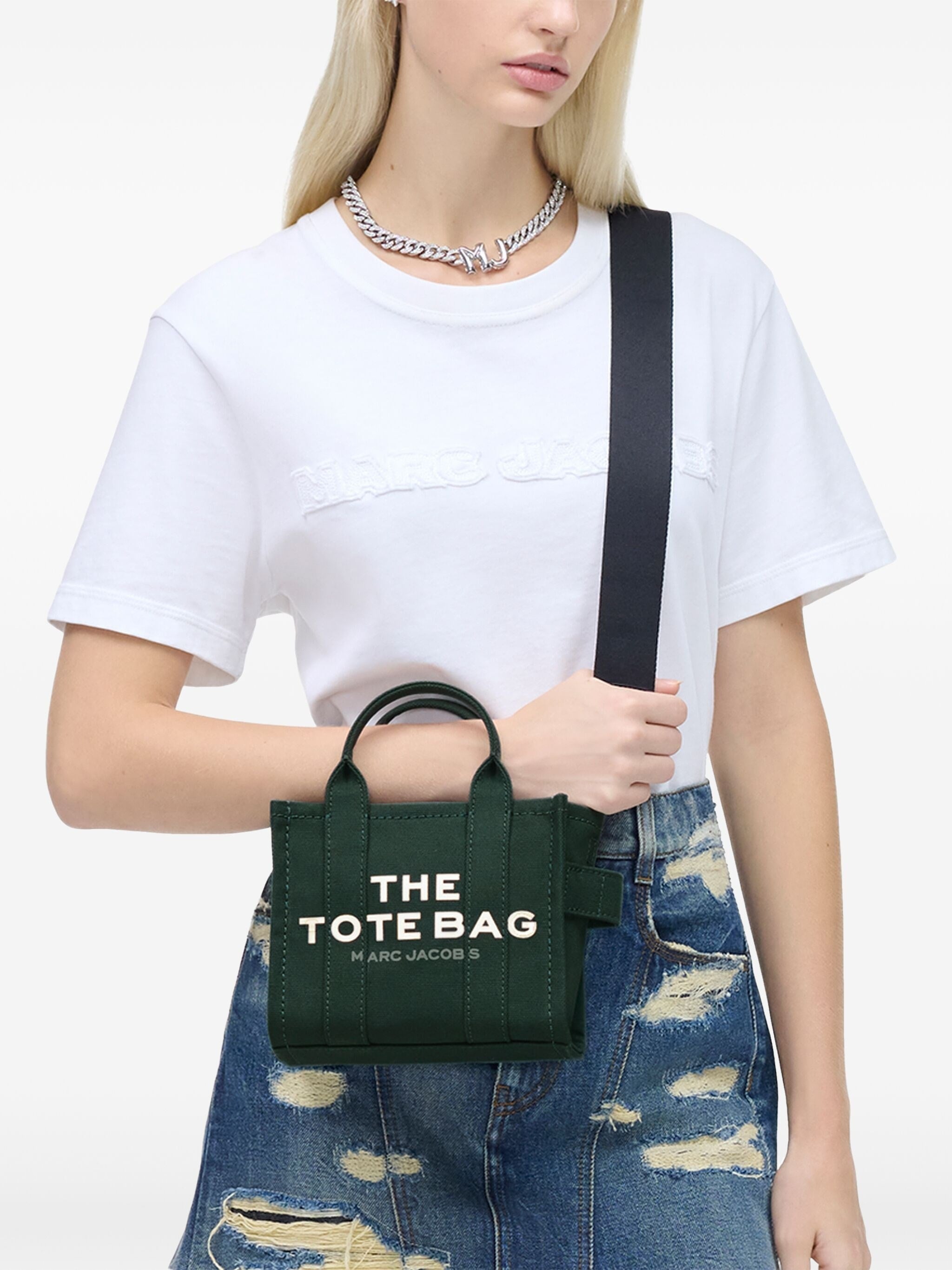 Marc Jacobs Marc Jacobs Kadın Fermuar Kapatmalı Ayarlanabilir ve Çıkarılabilir Pamuklu Kanvas Yeşil Omuz Çantası 2R4HCR021H03-308