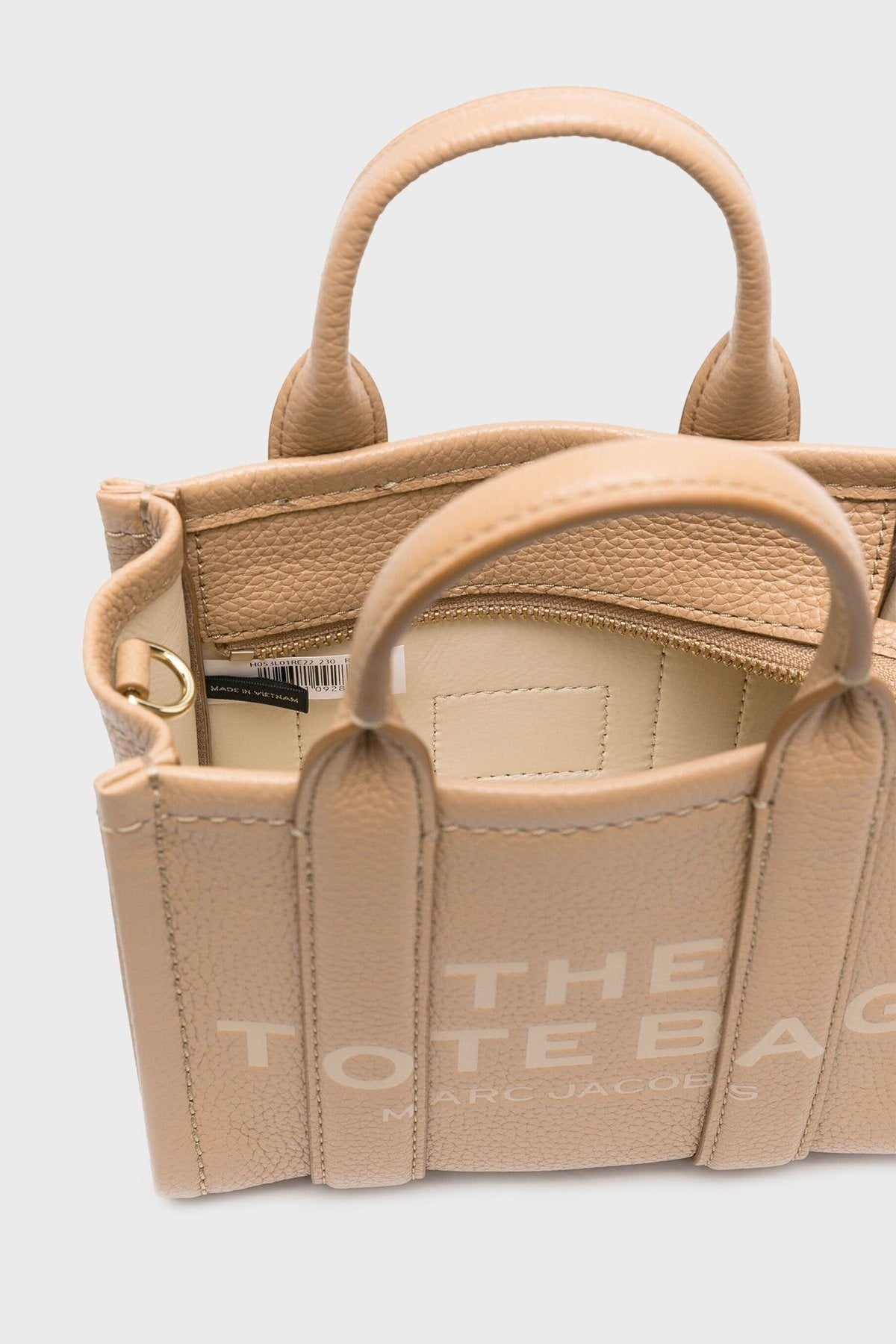 Marc Jacobs Marc Jacobs Kadın Fermuar Kapamalı Logo Detaylı Deri Mini Bej Omuz Çantası H053L01RE22-230