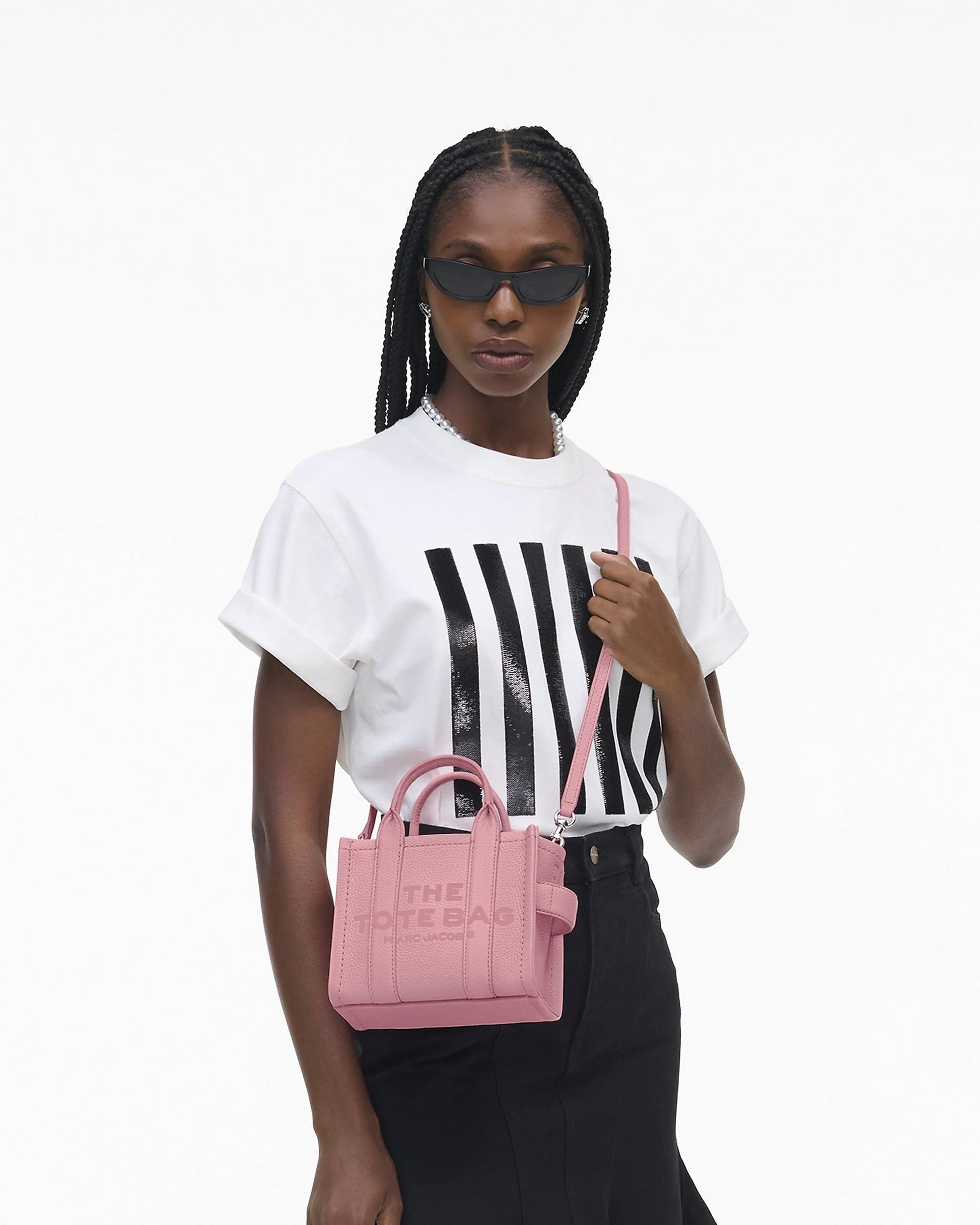 Marc Jacobs Marc Jacobs Kadın Fermuar Kapamalı Logo Detaylı Deri Mini Pembe1 Omuz Çantası H053L01RE22-669