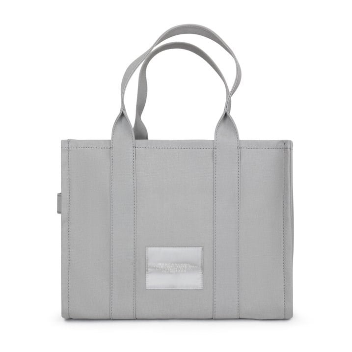Marc Jacobs Marc Jacobs Kadın Logo Desenli Fermuarlı Pamuklu Kanvas Gri Omuz Çantası M0016156-050