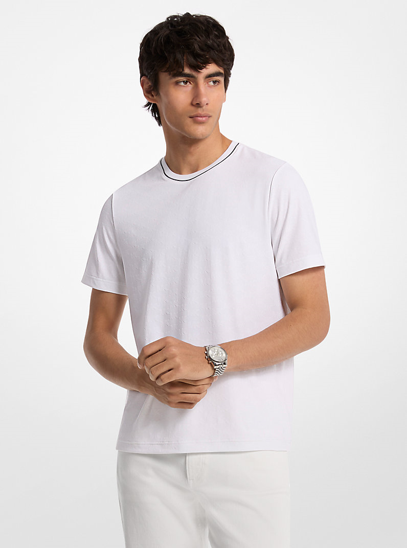 Michael Kors Michael Kors Erkek %100 Pamuklu Logo Detaylı Bisiklet Yaka Kısa Kollu Beyaz T-Shirt CR652TGK3W-WHITE