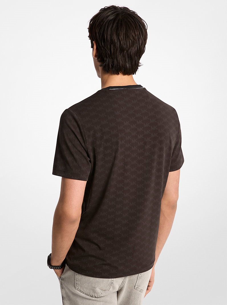 Michael Kors Michael Kors Erkek %100 Pamuklu Logo Detaylı Bisiklet Yaka Kısa Kollu Siyah T-Shirt CR652TGK3W-BLACK