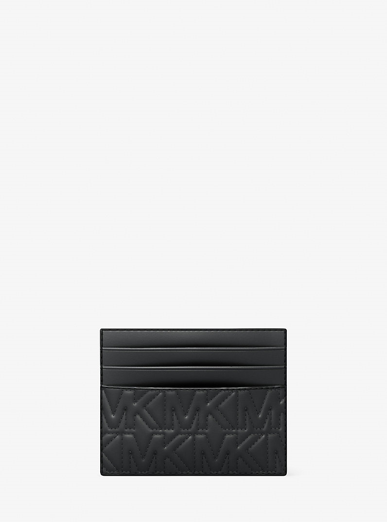 Michael Kors Michael Kors Erkek Logolu Deri Kart Bölmeli Günlük Kullanım Siyah Cüzdan 39R6SHDD2L-BLACK